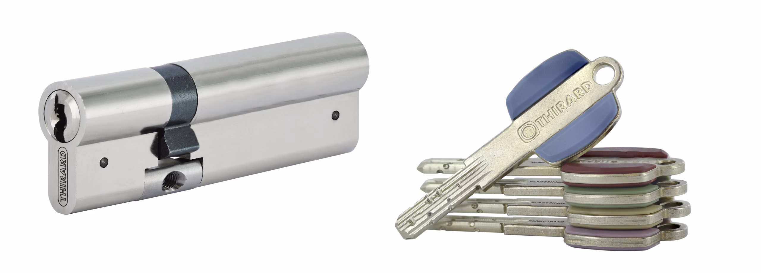 Cylindre VARIO DX 33x63mm anti-arrachement, nickelé, 5 clés - THIRARD