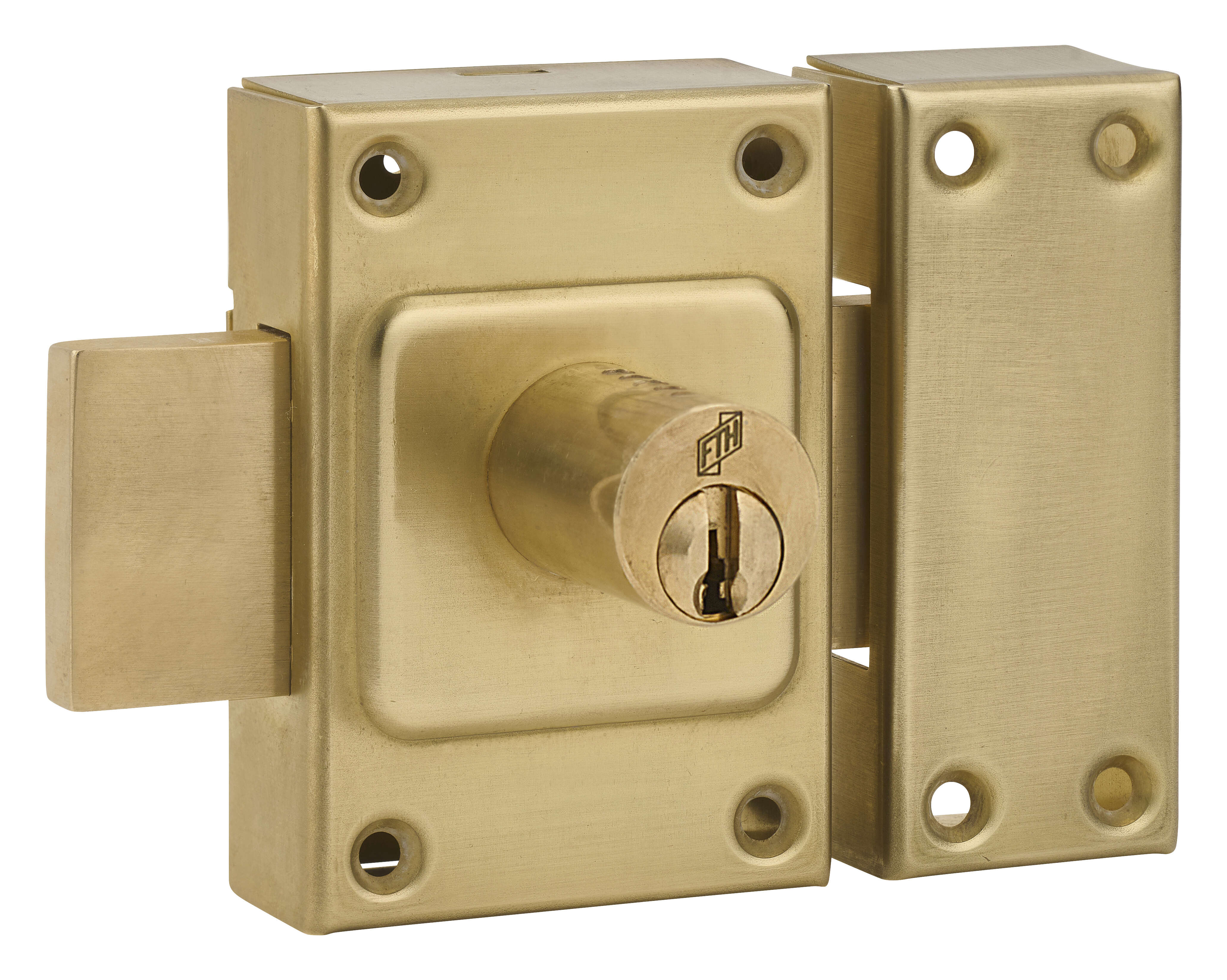 Verrou de porte FTH C60 double entrée, cylindre de 40mm, coffre et pêne laiton, 3 clés crantées - FTH