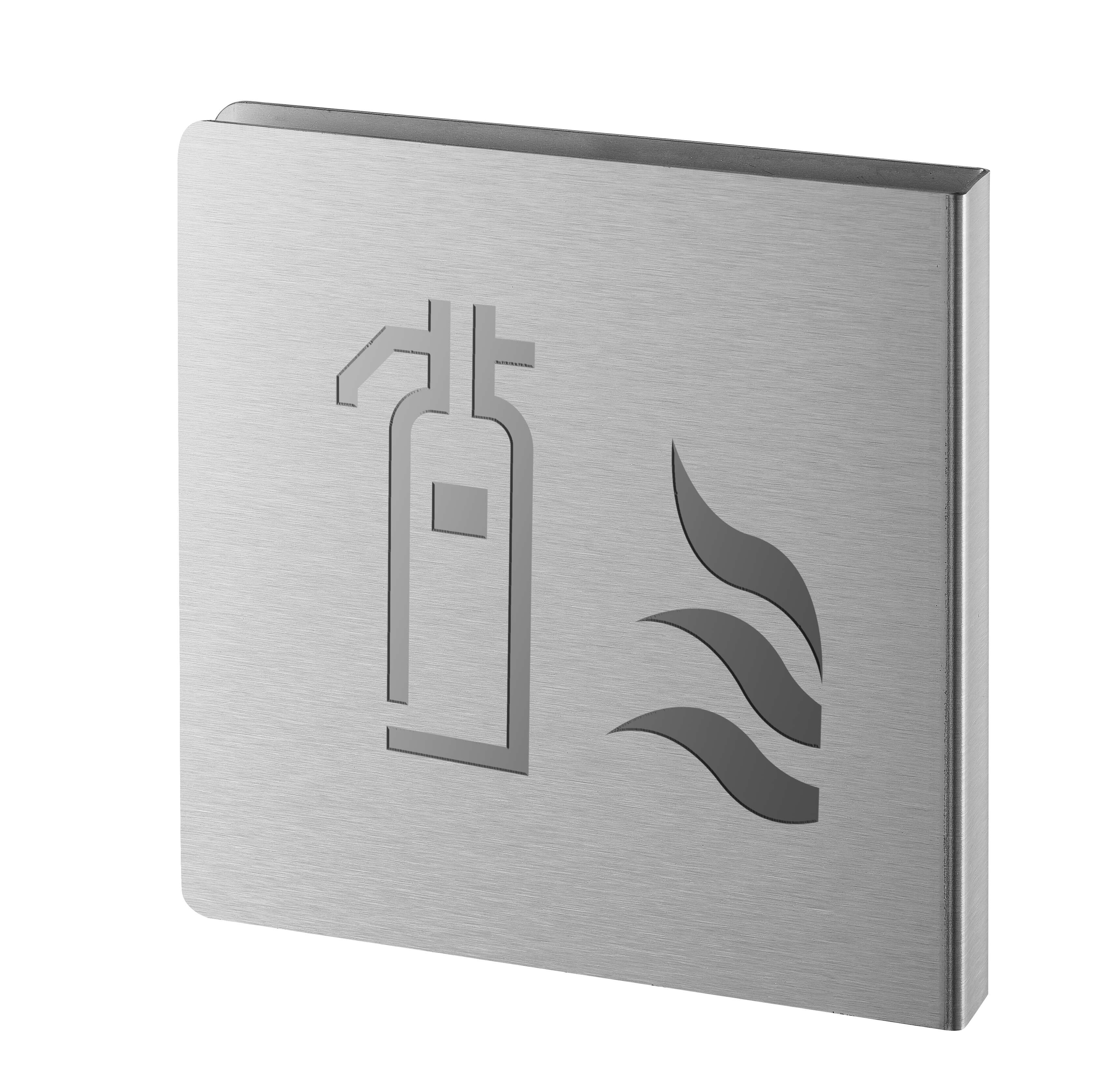 Extincteur inox brossé 120x120 mm