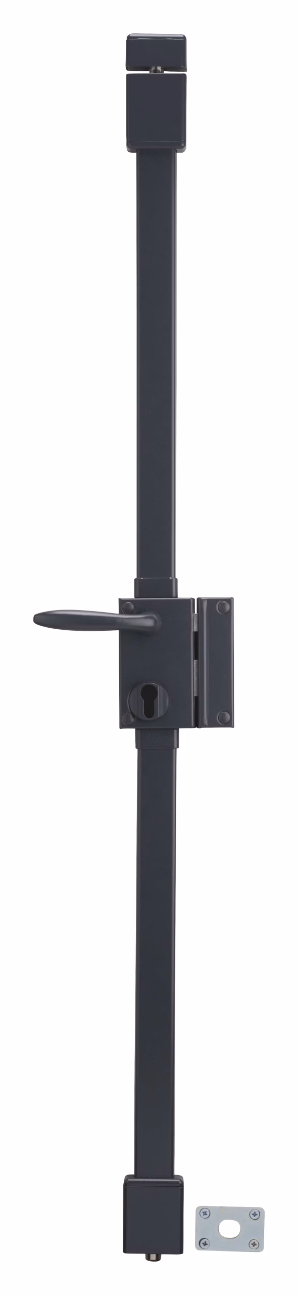 Boitier de serrure en applique Targa à fouillot pour porte d'entrée, droite, 3 pts, axe 45mm, anthracite - THIRARD