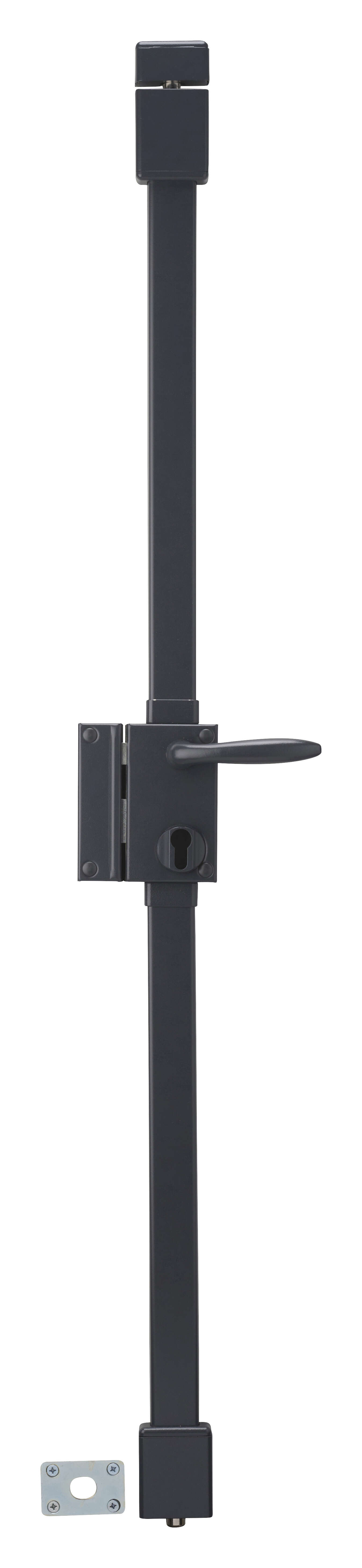Boitier de serrure en applique Targa à fouillot pour porte d'entrée, gauche, 3 pts, axe 45mm, anthracite - THIRARD