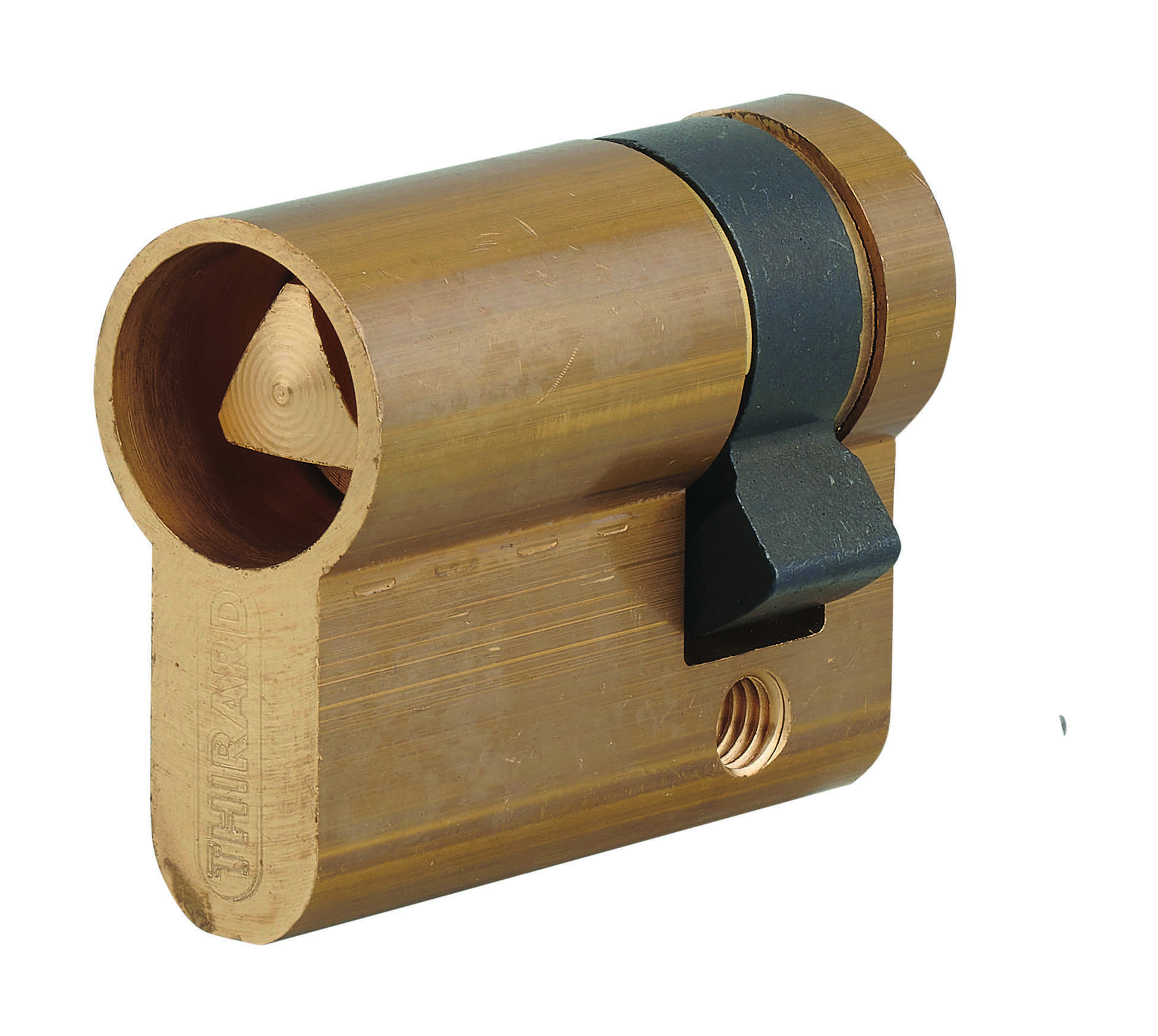 Demi-cylindre triangle interne ascenseur 9mm profilé HG, panneton orientable,30x10mm, laiton - THIRARD
