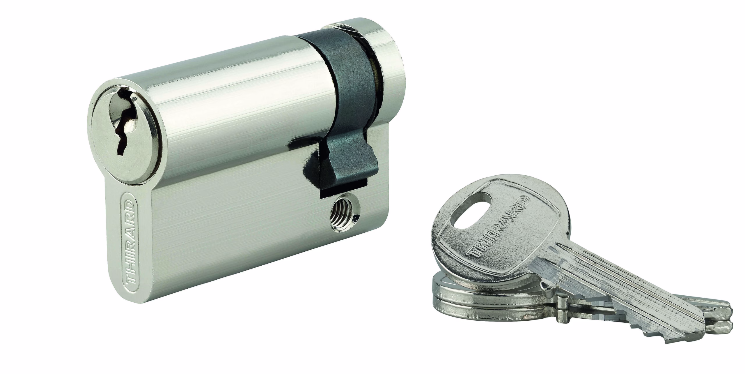 Demi-cylindre 45 x 10 mm, nickelé, HG5, 3 clés