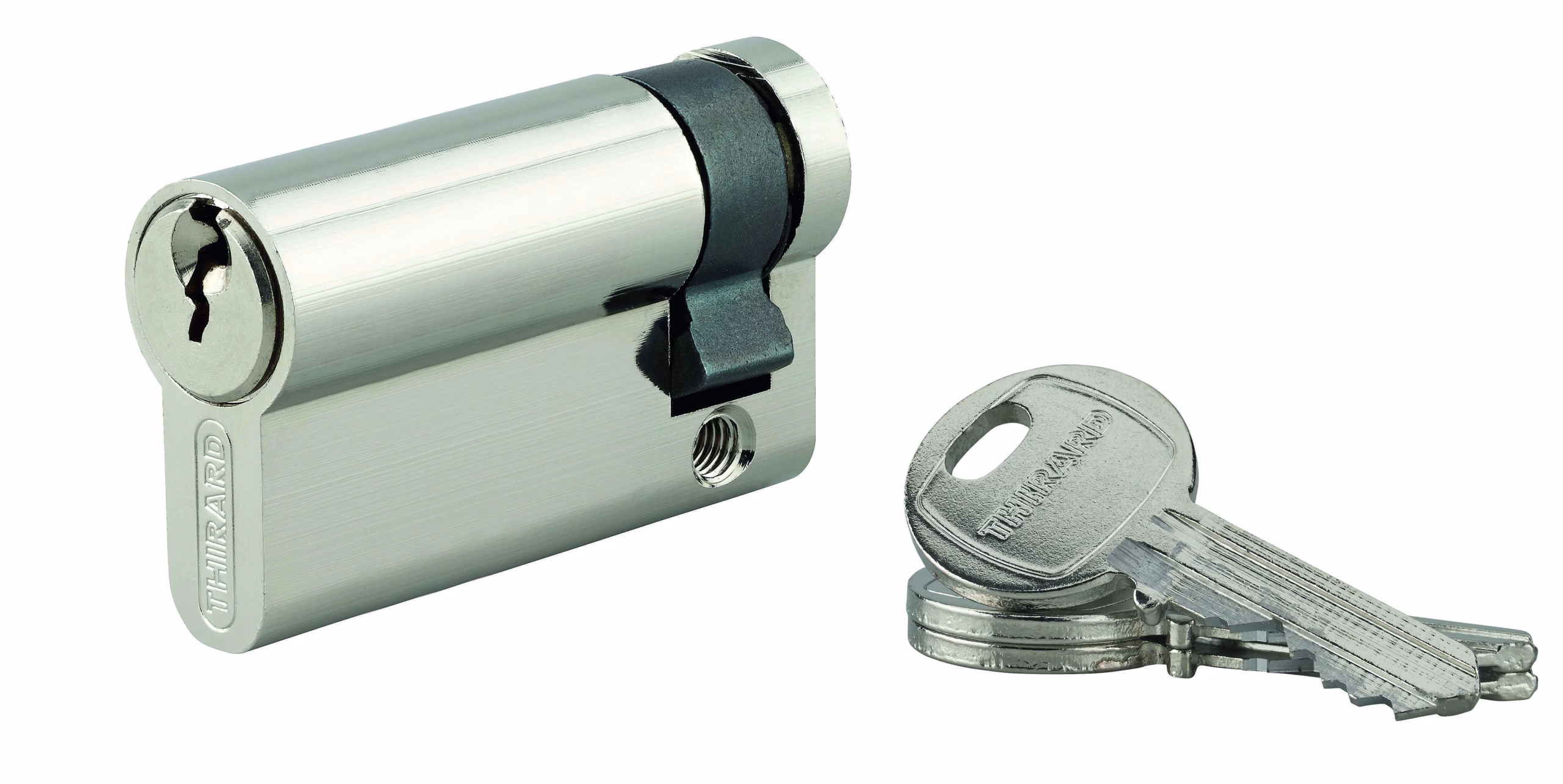 Demi-cylindre 50 x 10 mm, nickelé, HG5, 3 clés