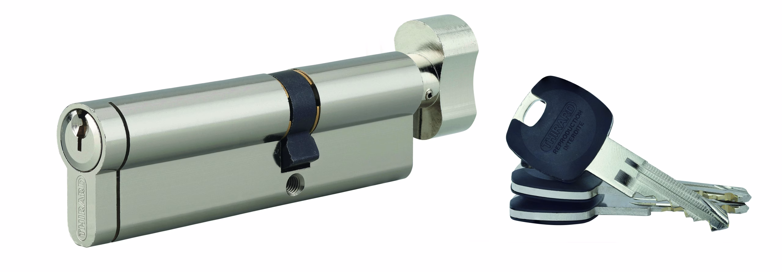 Cylindre européen à bouton HG5+ 40BTX60 NICK 3CLÉS