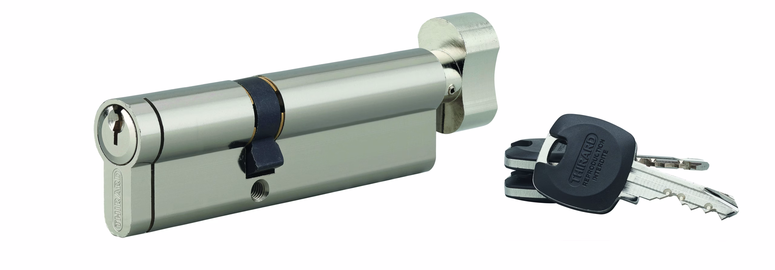 Cylindre à bouton HG5+, dimension 60BX40mm, 3 clés