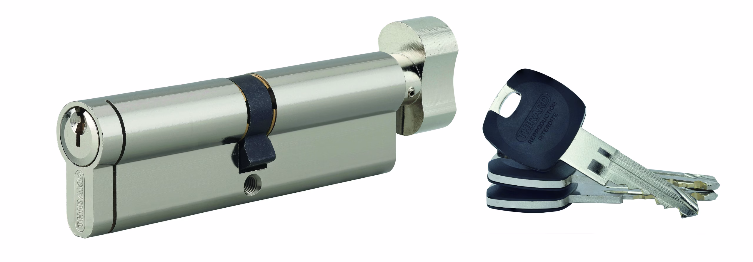 Cylindre européen à bouton HG5+ 50BTX50 NICK 3CLÉS