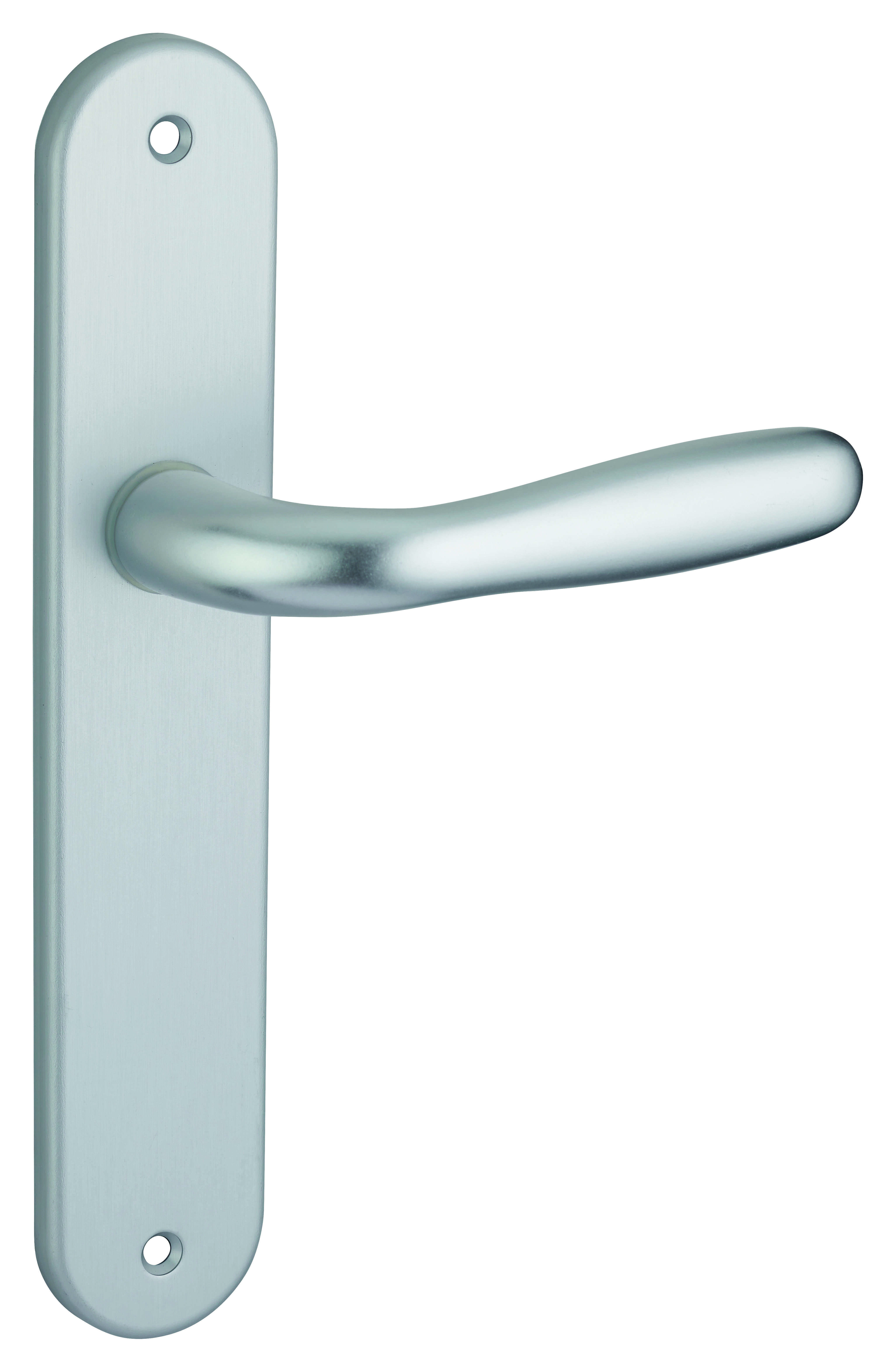 Ensemble de poignées pour porte intérieure Pelope sans trou, carré 7mm, entr'axes 195mm, argent - THIRARD