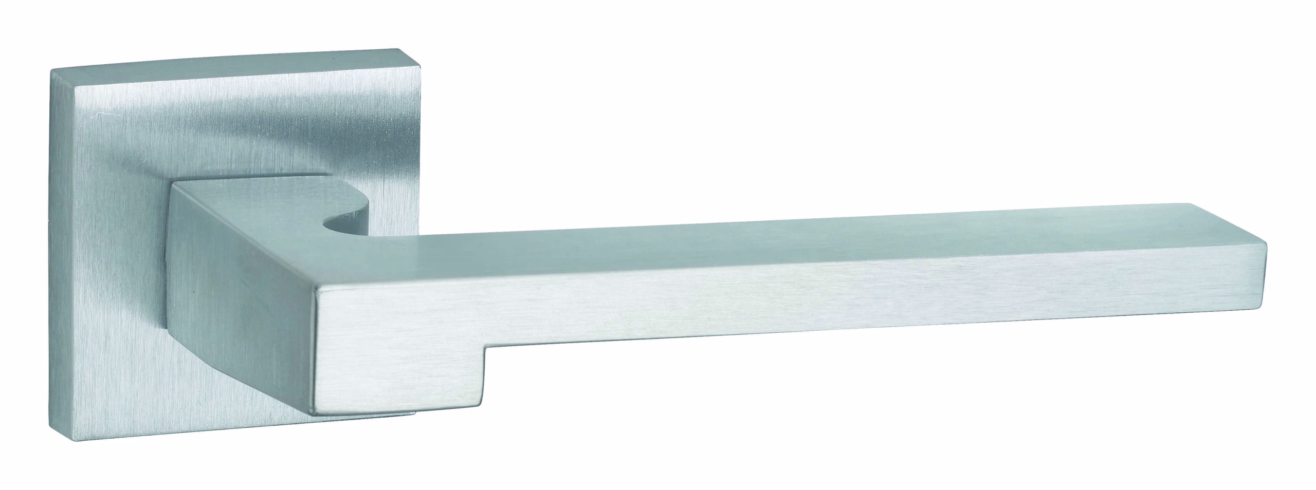 Paire de béquilles Ginevra pour porte, carré 7mm, chromé satiné - THIRARD