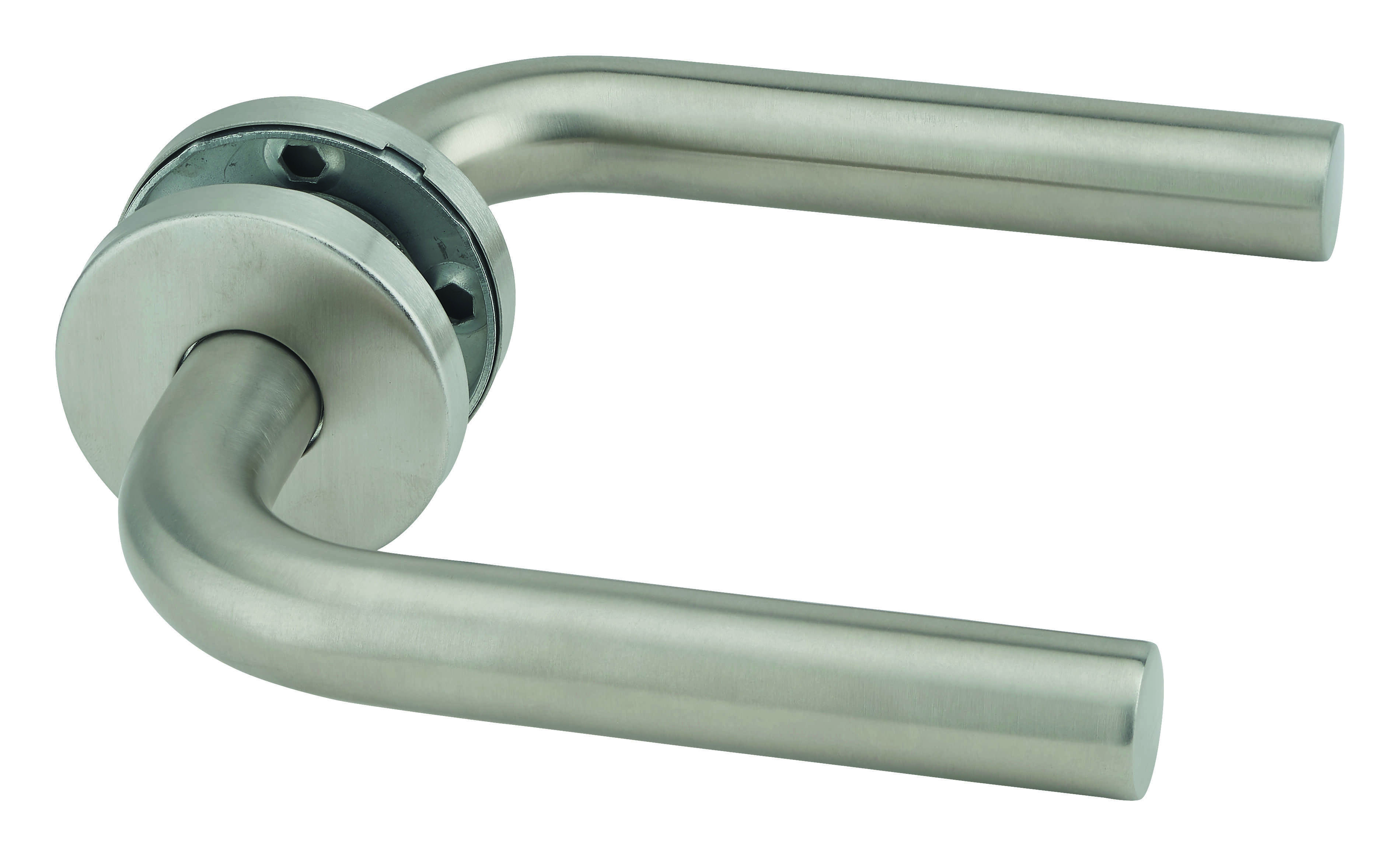 Paire de béquilles pour porte, carré 7x110mm, aspect inox - THIRARD