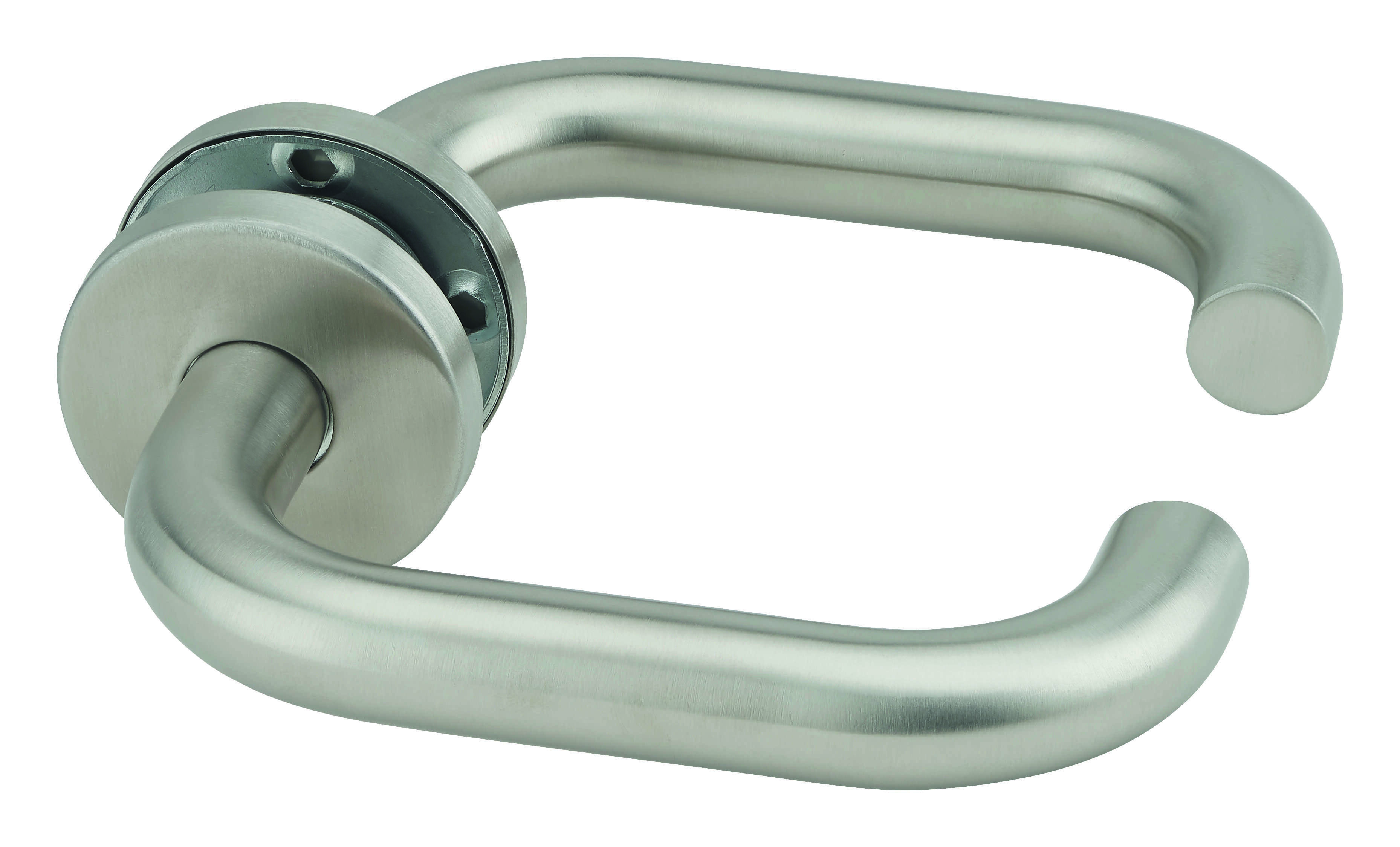 Paire de béquilles pour porte, carré 7mm, aspect inox, vis de fixation invisible - THIRARD
