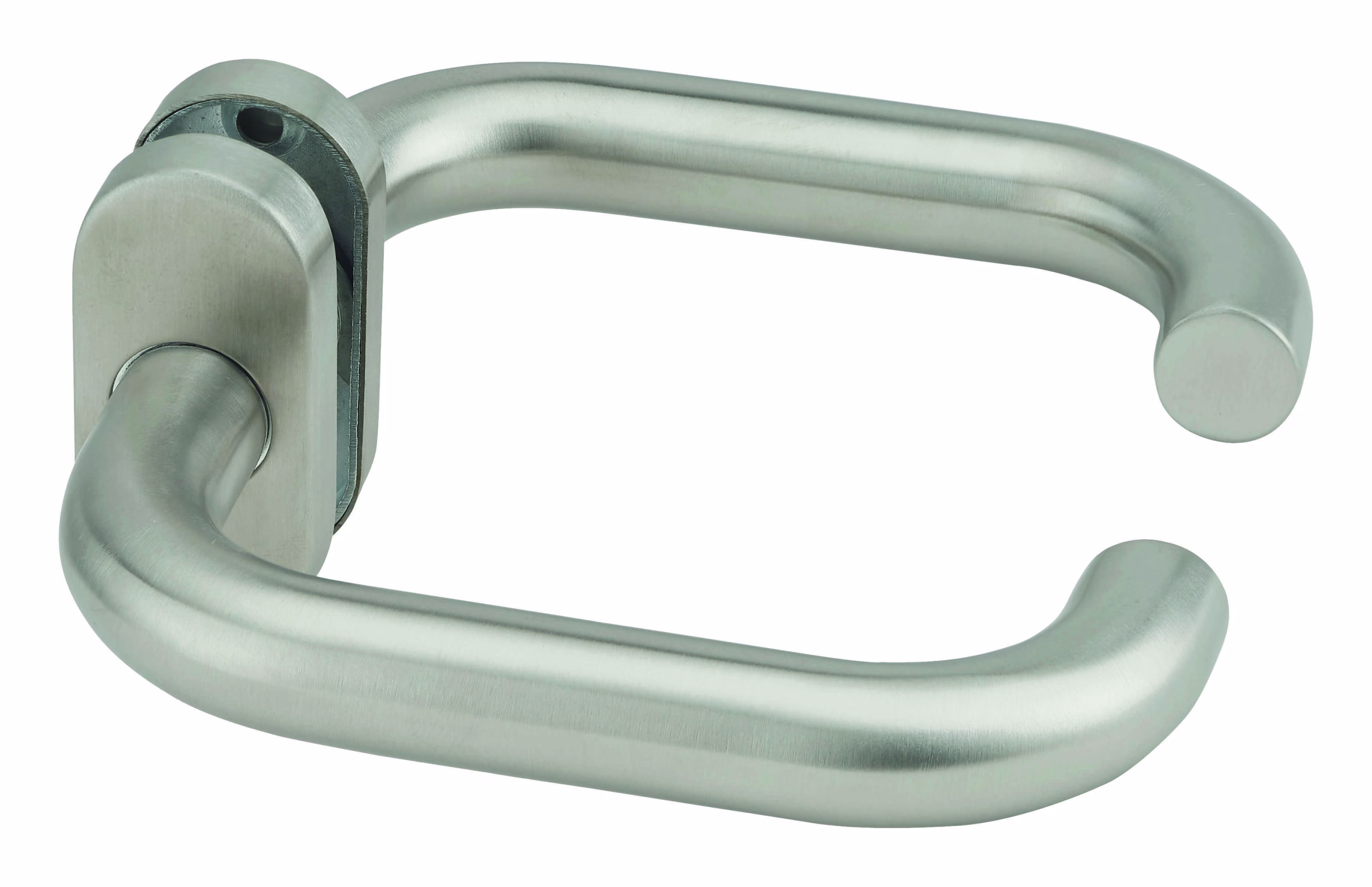 Paire de béquilles arrondies pour porte, carré 7 mm, aspect inox - THIRARD