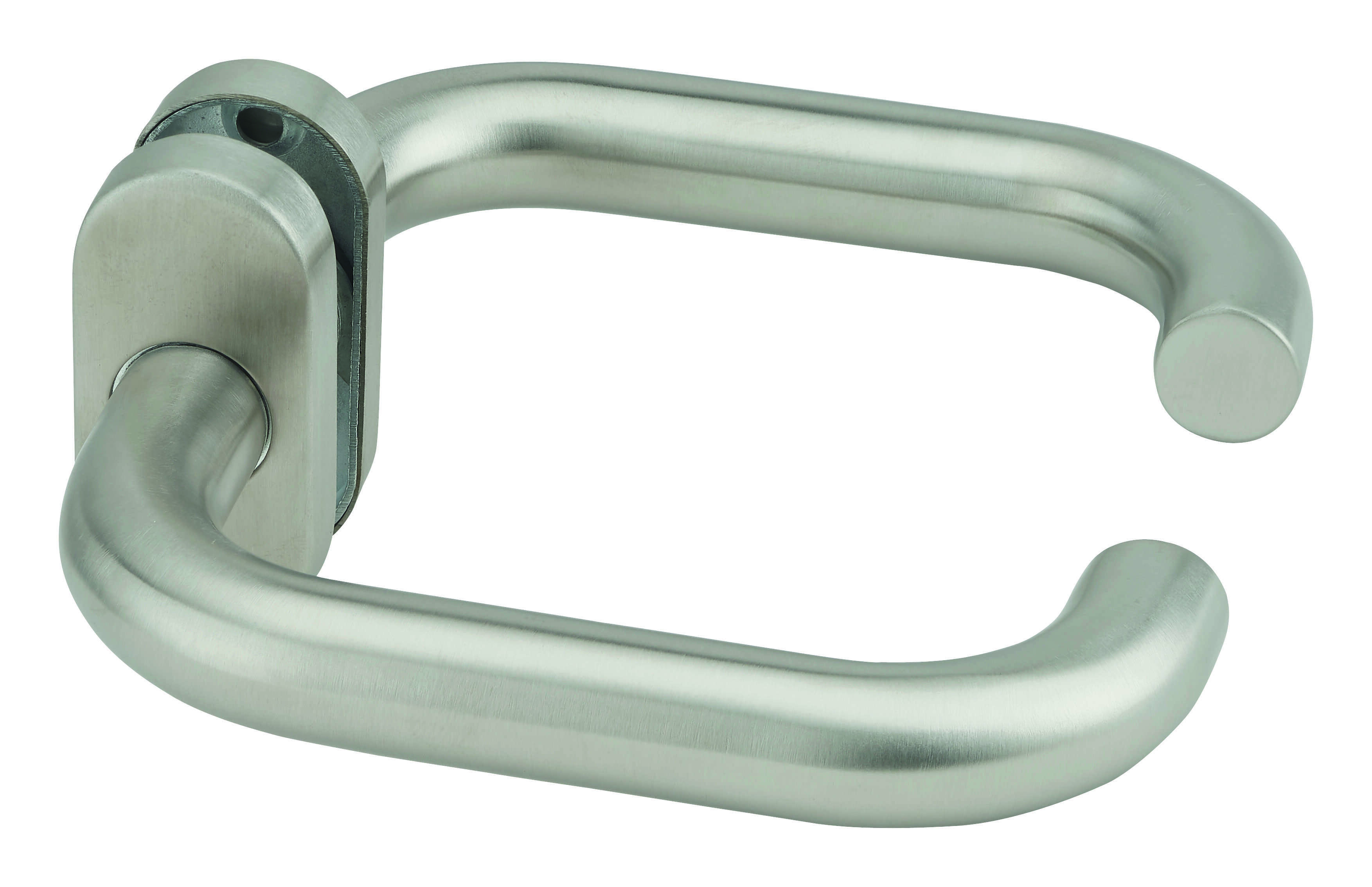 Paire de béquilles arrondies pour porte, carré 7 mm, aspect inox - THIRARD
