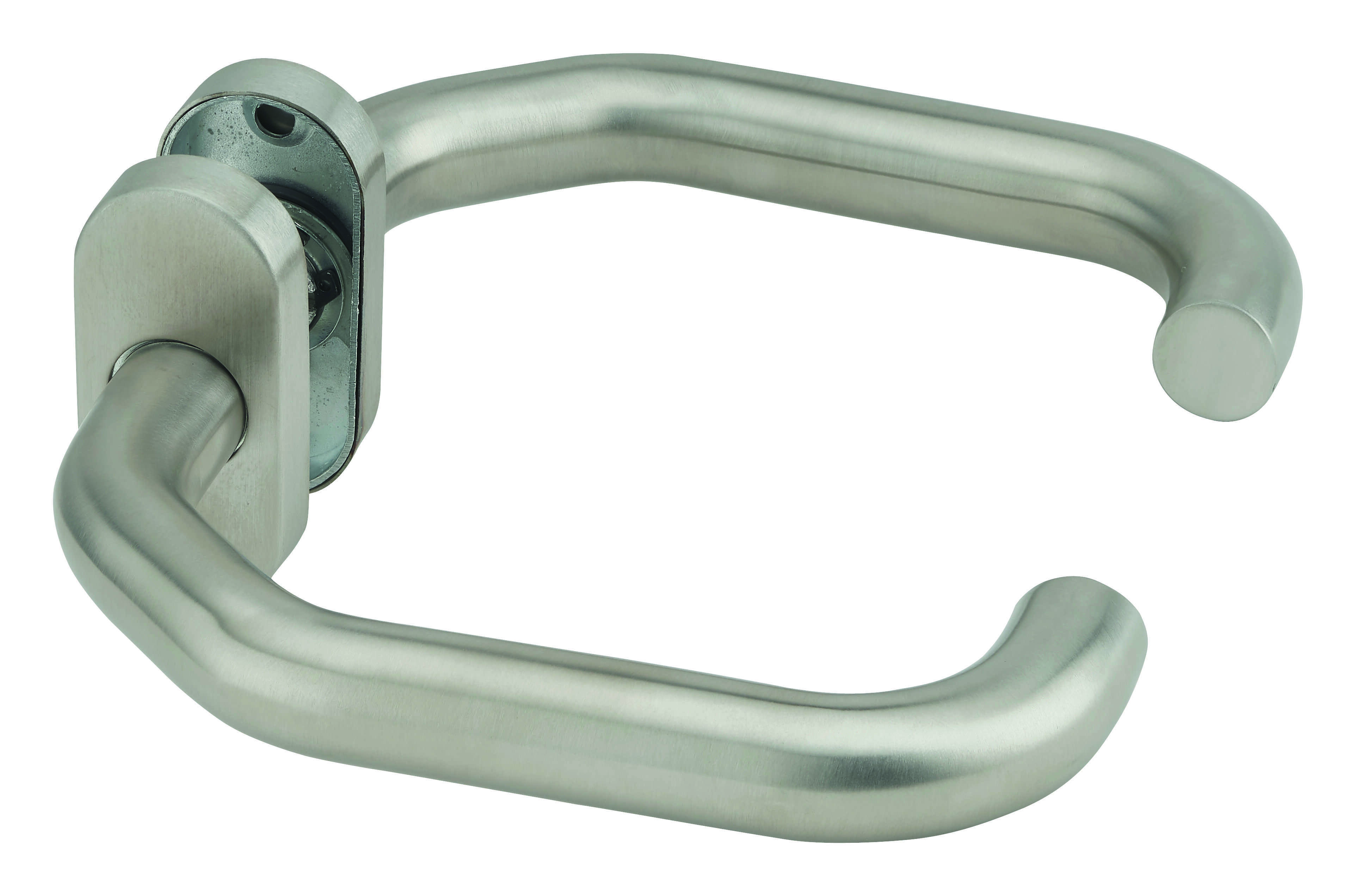 Paire de béquilles pour porte, carré 7mm, aspect inox - THIRARD
