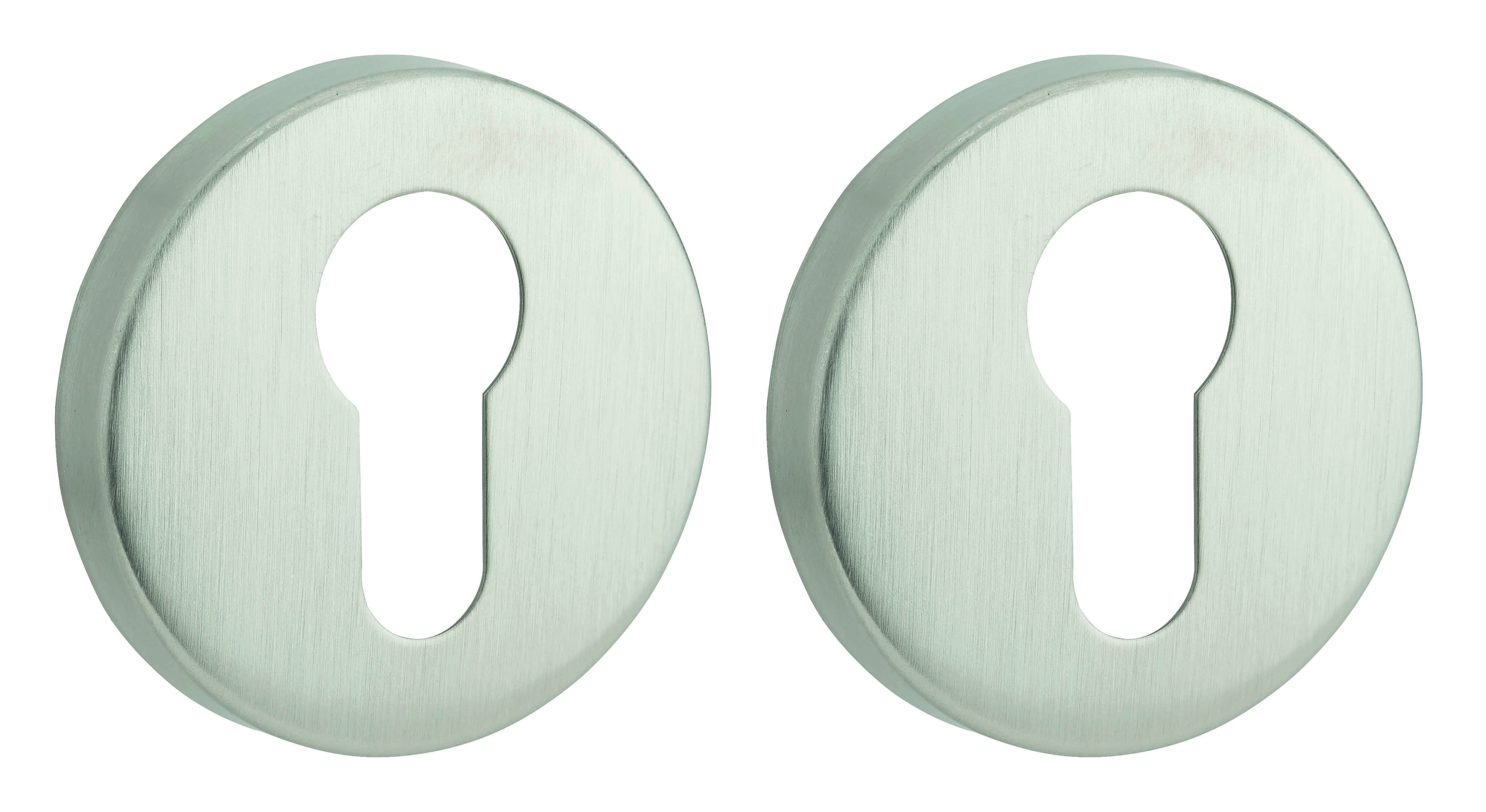 Paire de rosaces rondes pour cylindre, inox - THIRARD