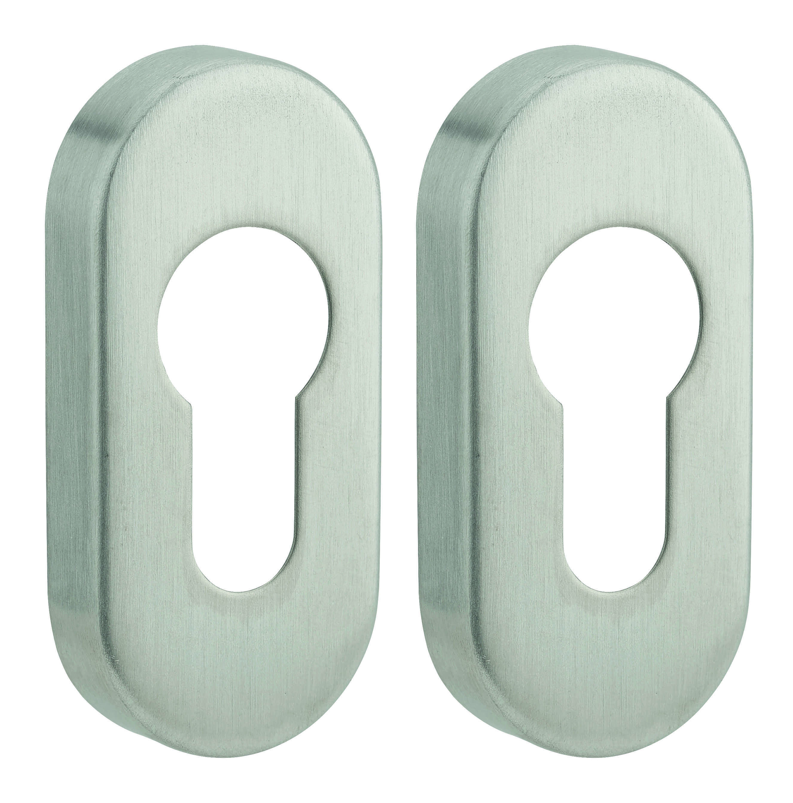 Paire de rosaces ovales pour cylindre, inox - THIRARD