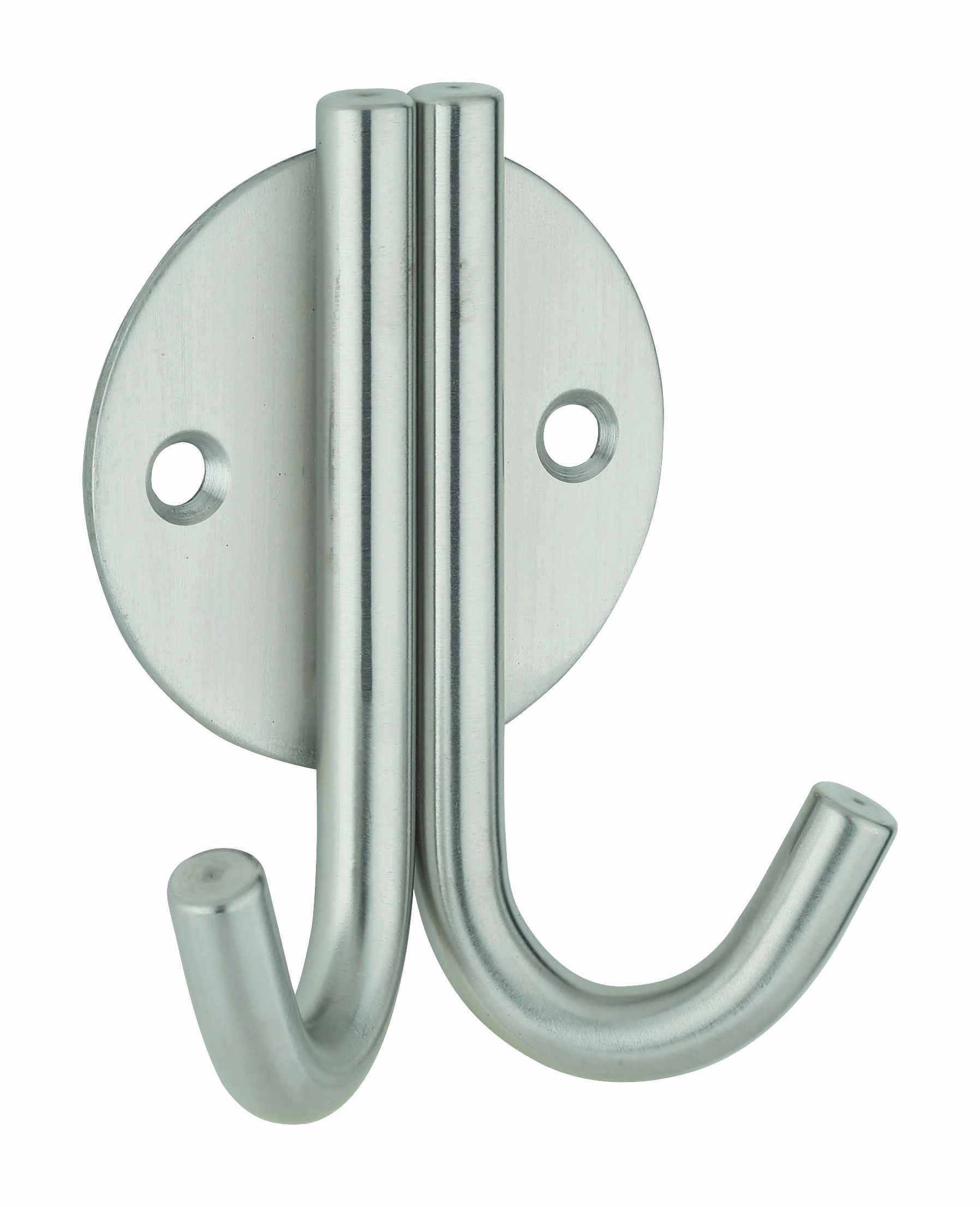 Patère double crochets, inox, H.80mm, satin - THIRARD