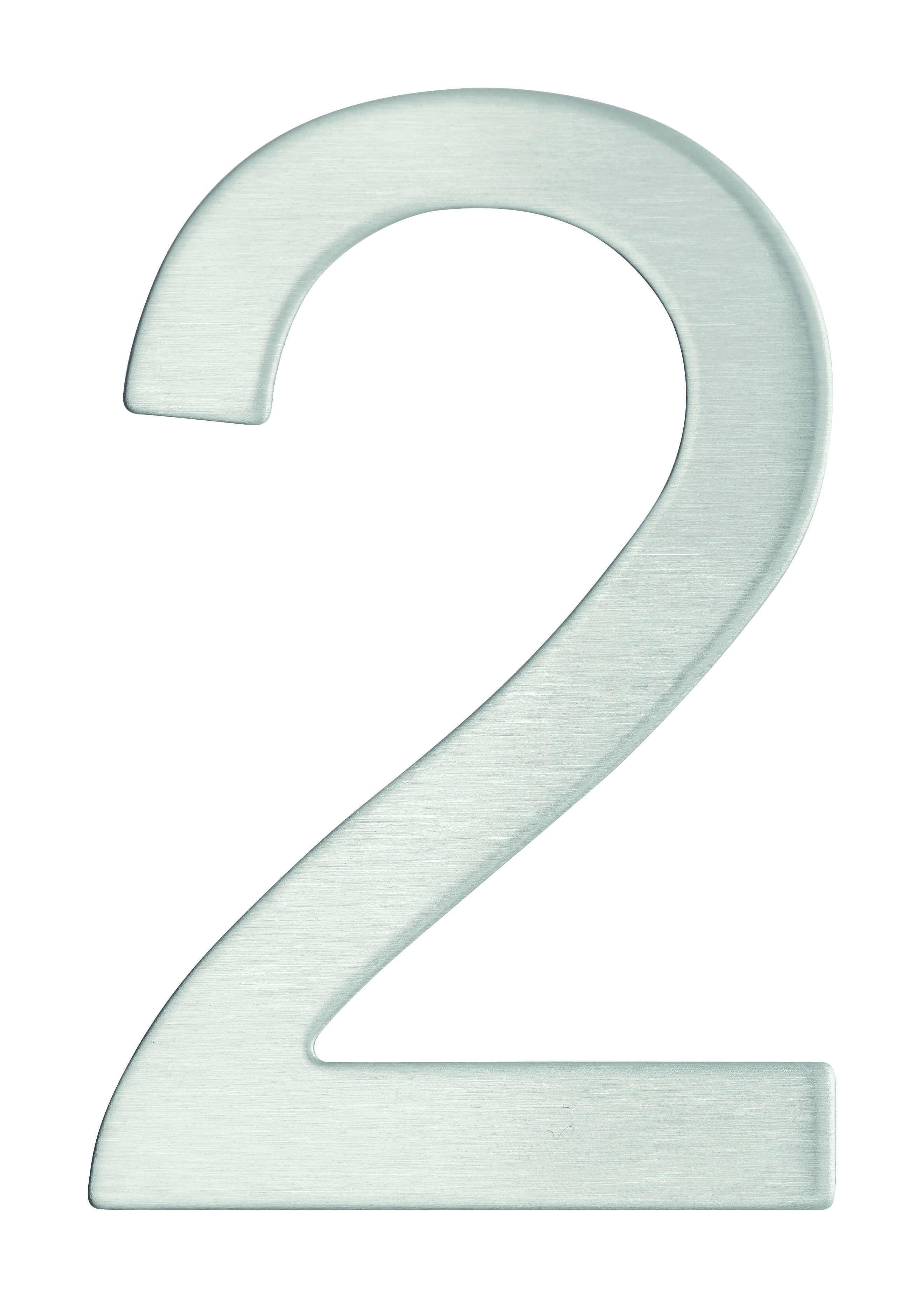 Chiffre 2 adhésif, inox, H.76mm - THIRARD