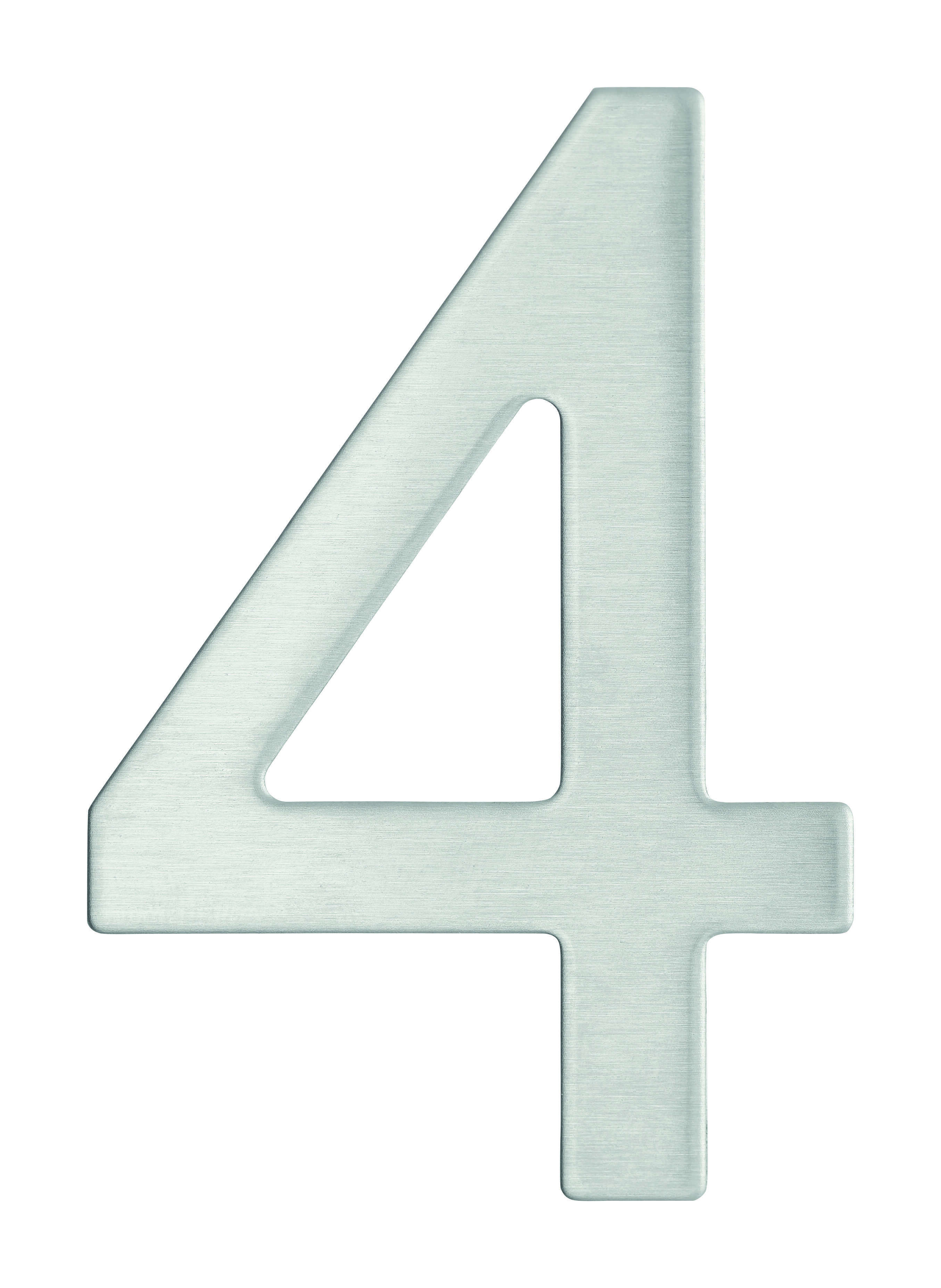 Chiffre 4 adhésif, inox, H.76mm - THIRARD