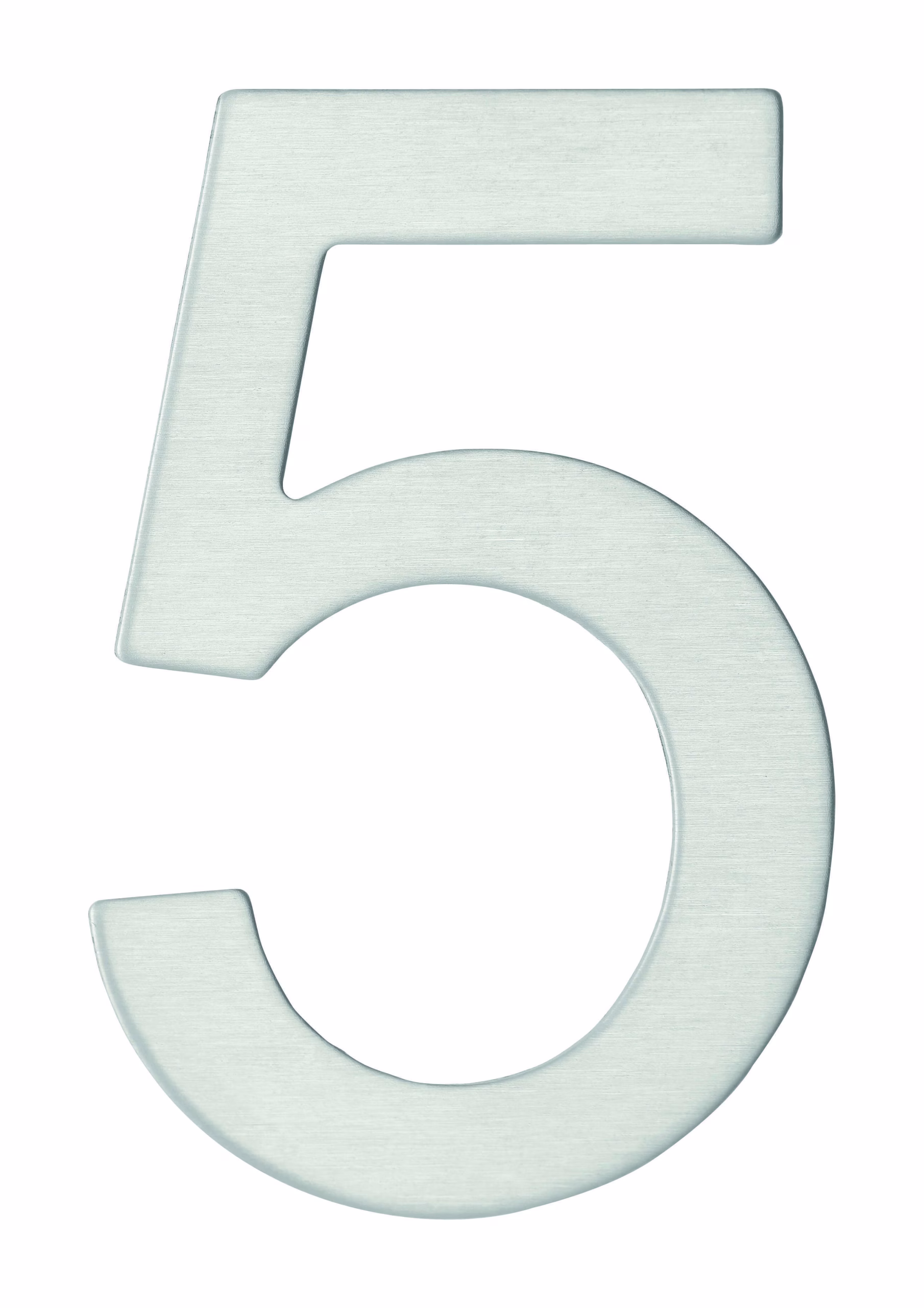 Chiffre 5 adhésif, inox, H.76mm - THIRARD