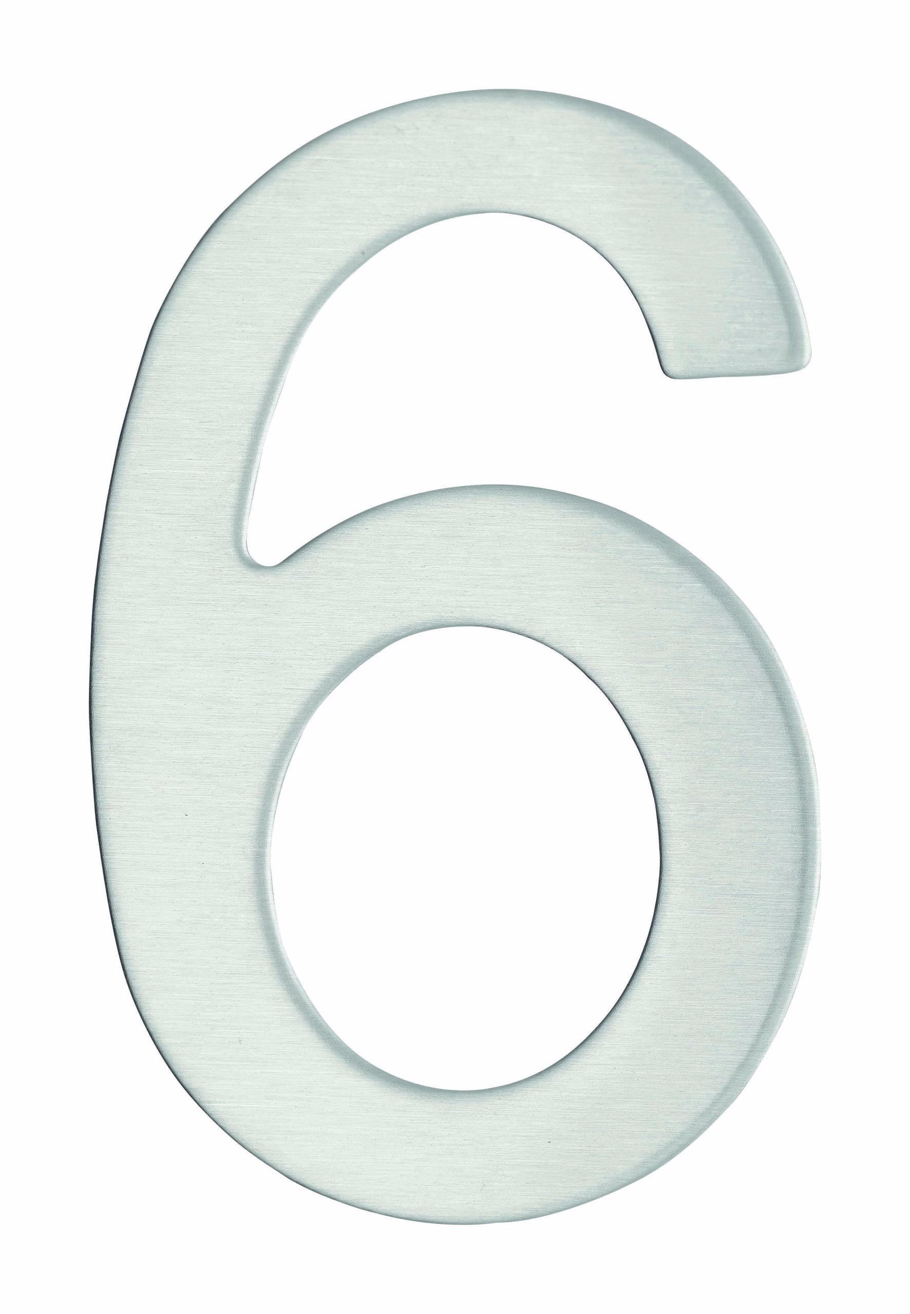 Chiffre 6 adhésif, inox, H.76mm - THIRARD