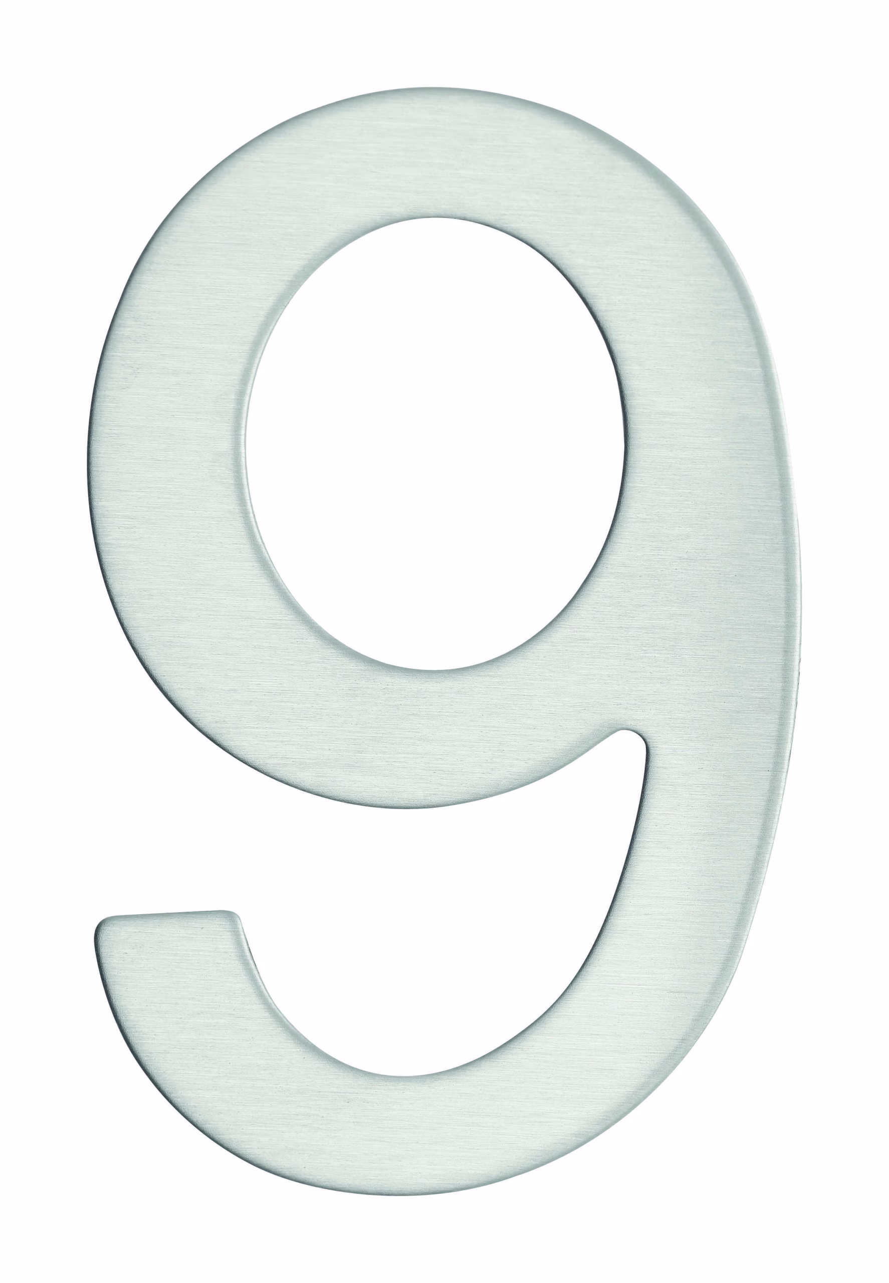 Chiffre 9 adhésif, inox, H.76mm - THIRARD