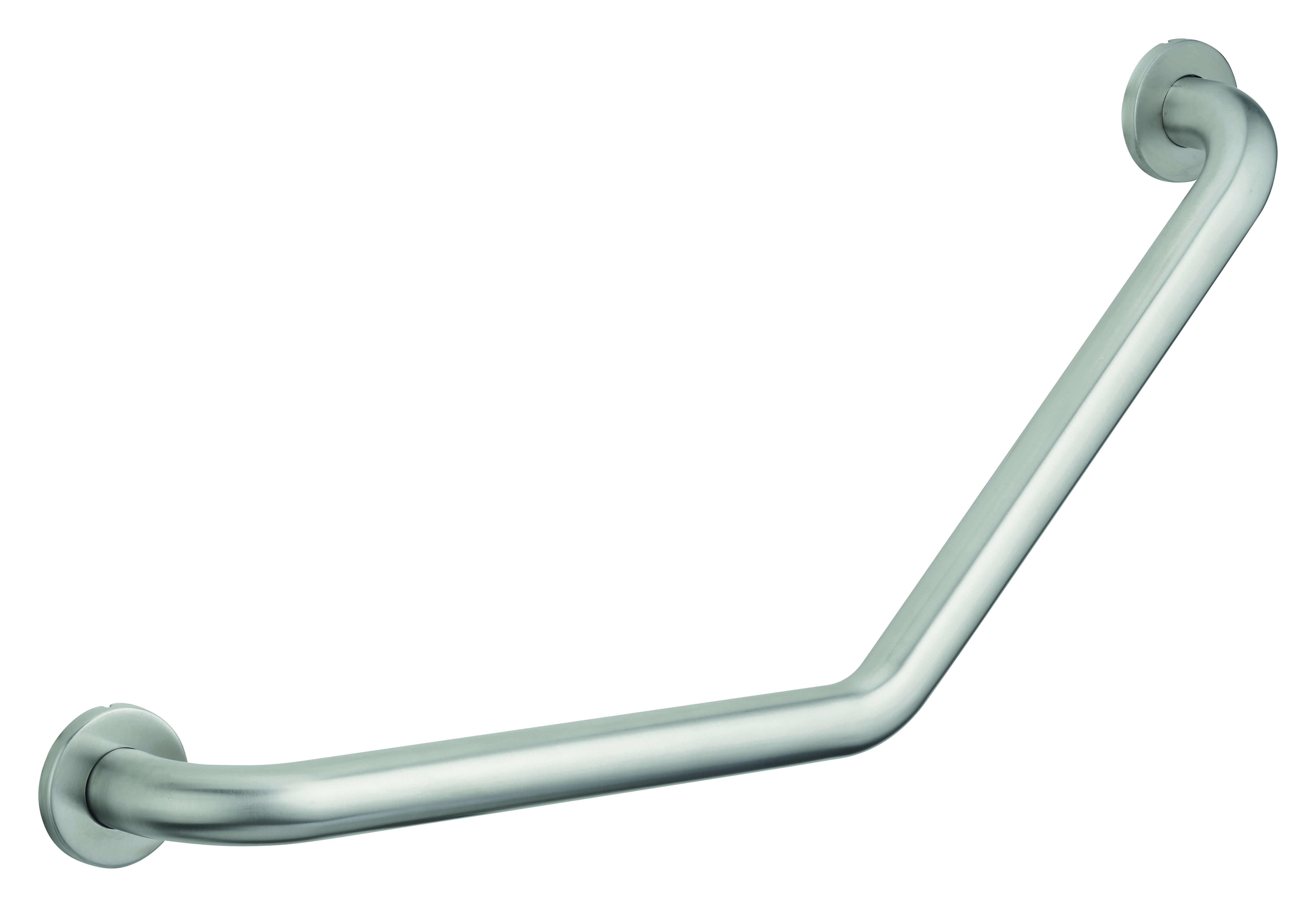 Barre de maintien coudée, inox 304, longueur 350mm, angle 135°, Ø32mm, finition inox brossé - THIRARD
