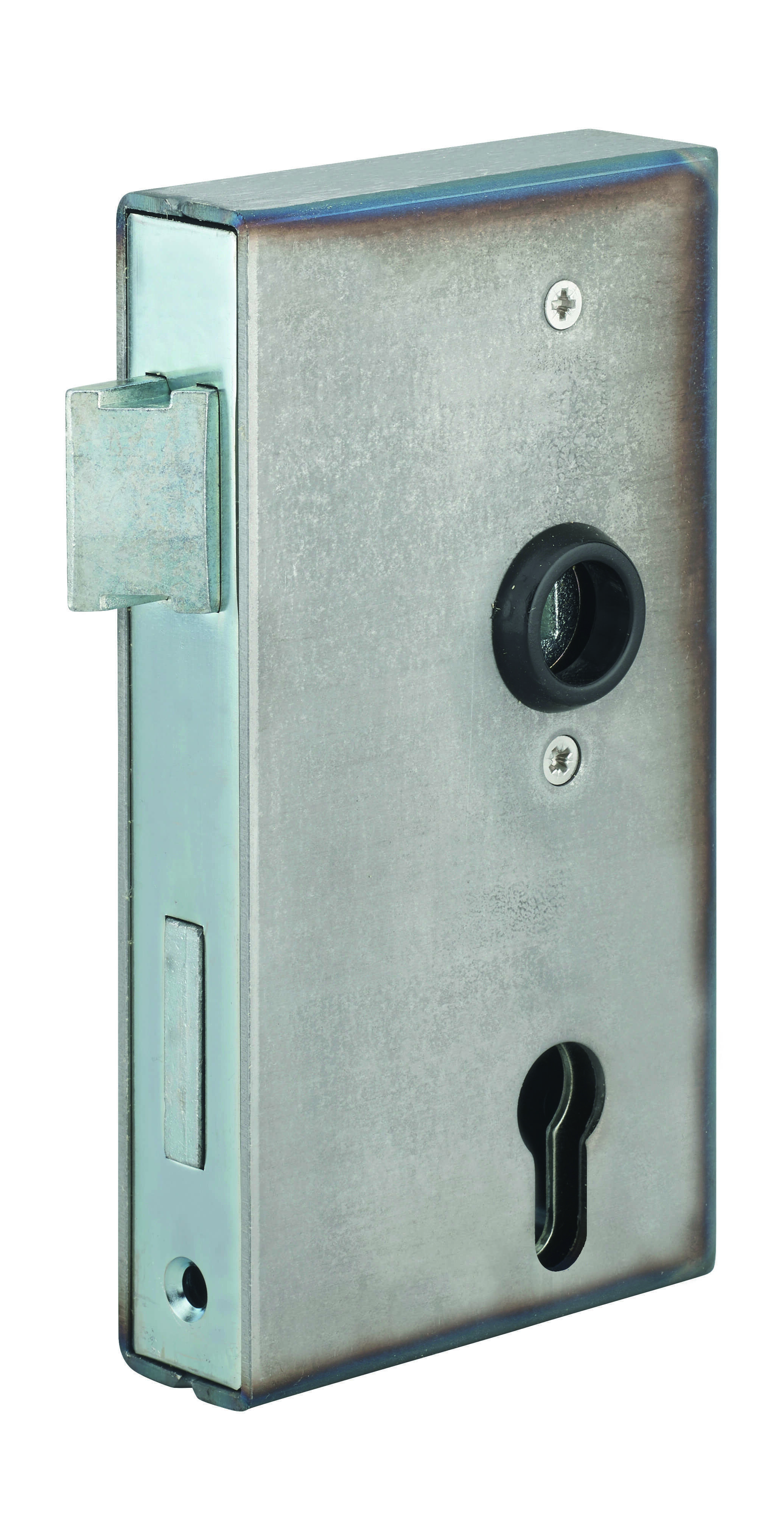 Boitier de serrure verticale à souder double entrée à fouillot pour portail, réversible, axe 60mm, 94x172mm, tube 30mm - THIRARD