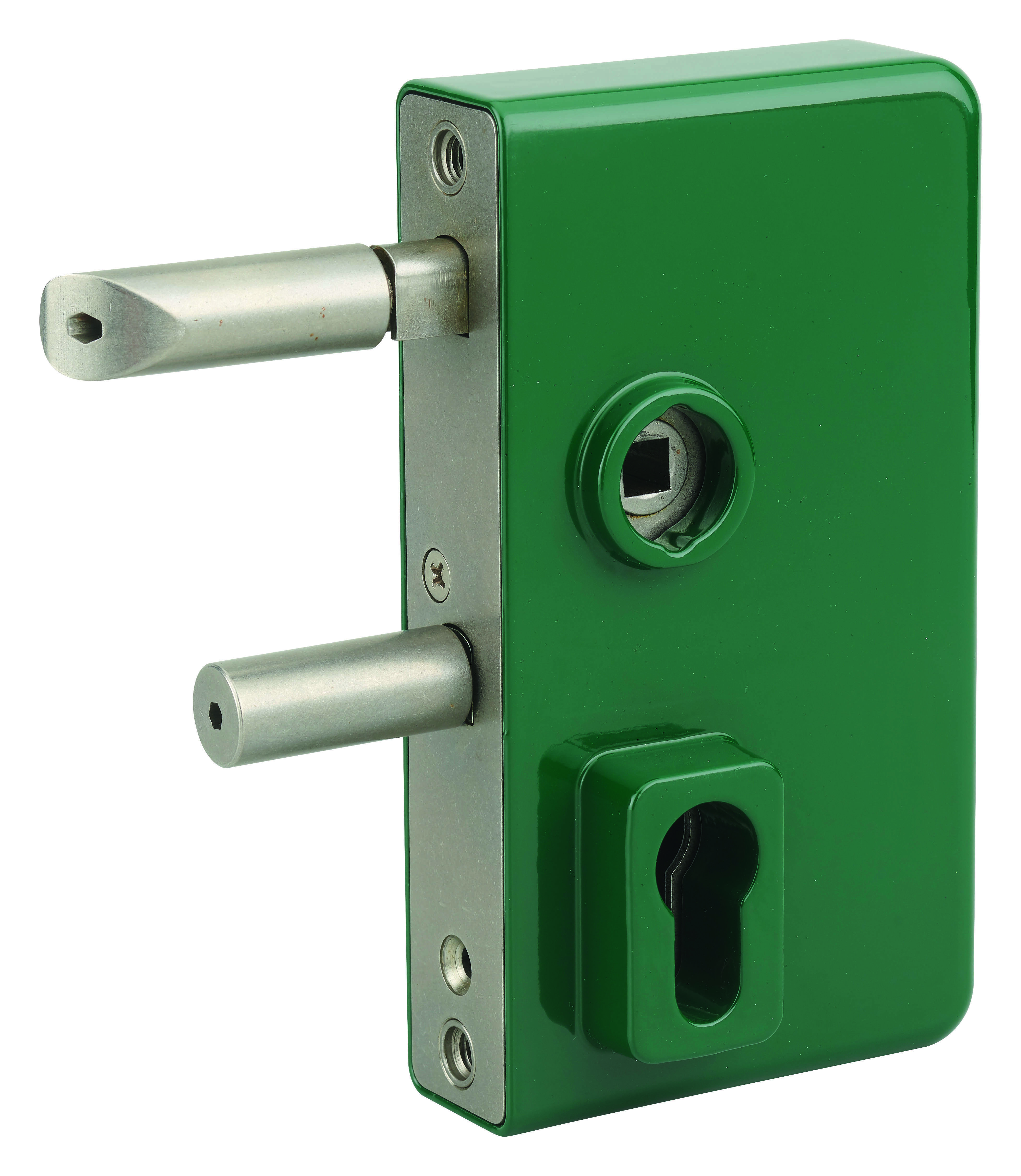 BOITIER SERRURE APPLIQUE POUR PORTAIL - FINITION VERT