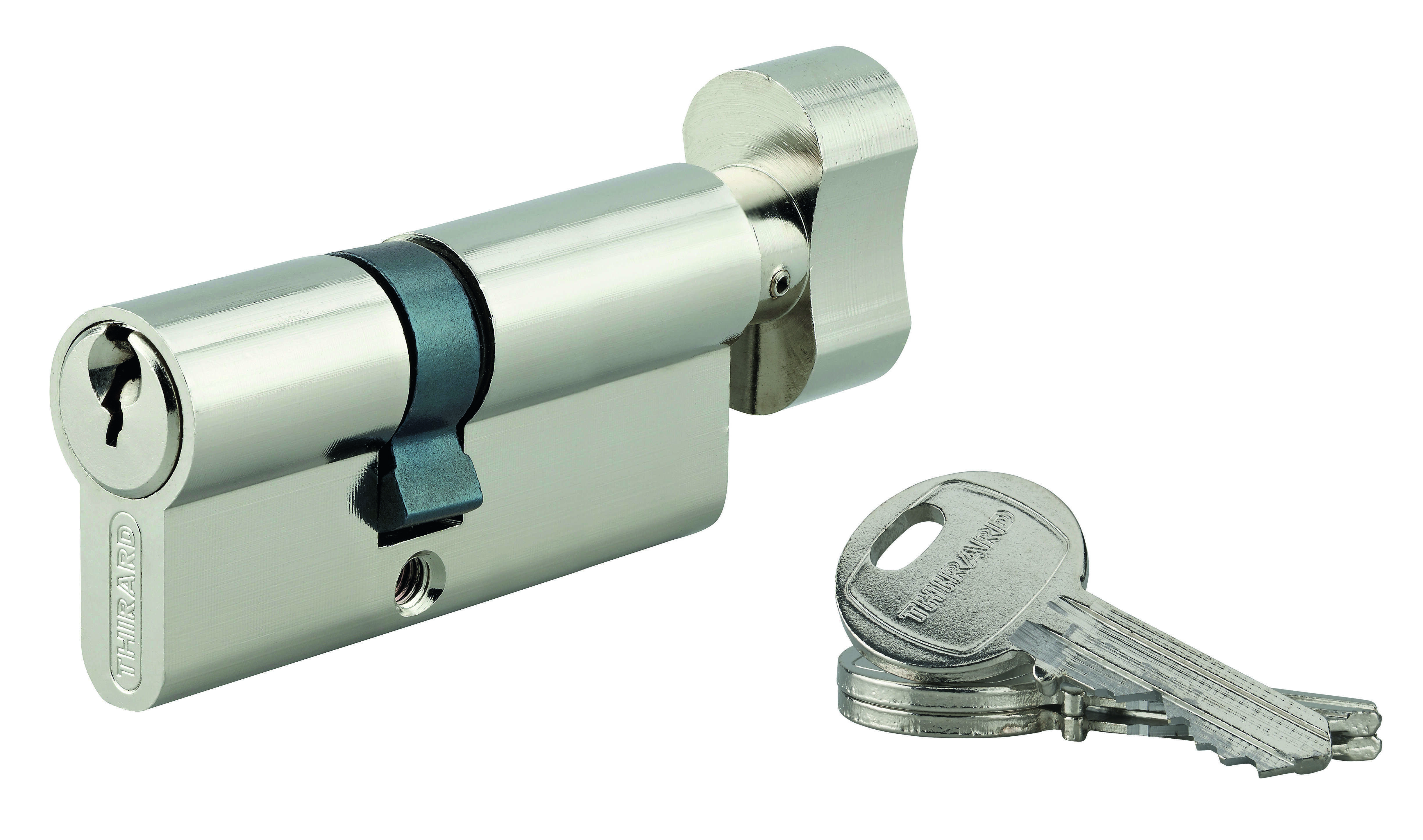 Cylindre de serrure à bouton HG5, anti-arrachement, 40Bx30mm, nickelé, 3 clés - THIRARD