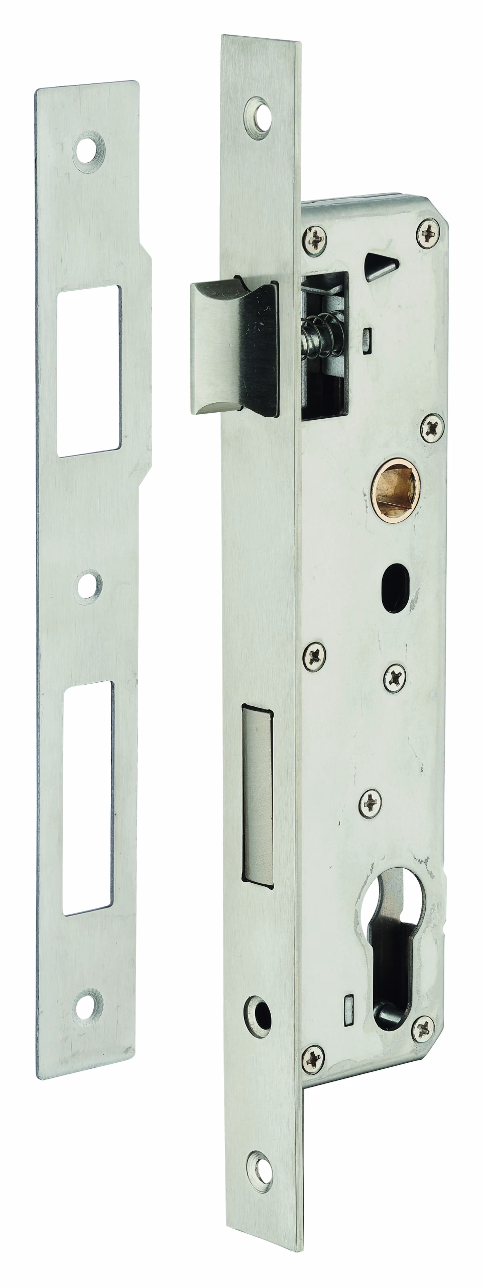 Serrure encast. Intelock trou cylindre pour poignées connectées, inox, axe30mm, entr'axes85mm, carré8, BC - INTELOCK