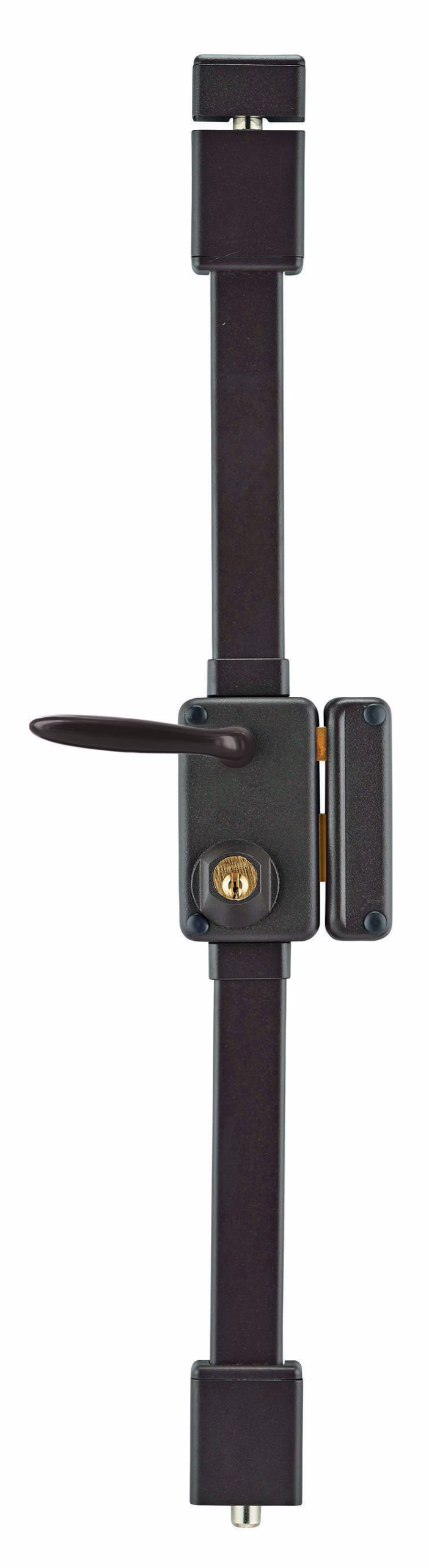 Serrure en applique Beluga à fouillot pour porte d'entrée, gauche, 3 pts, cylindre HG5 Ø23mm, axe 45mm, marron, 4 clés - THIRARD
