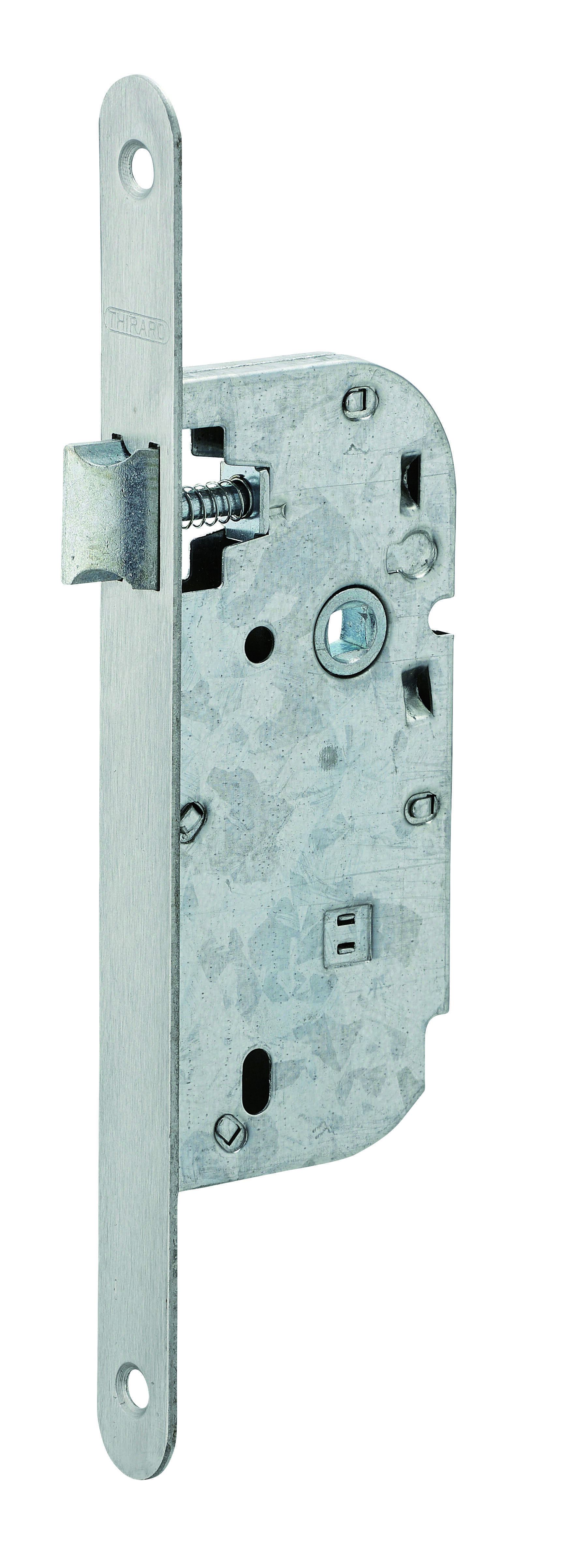 Serrure axe à 40mm bec de cane BR tétière inox sans gâche (50 pièces non décolisable)