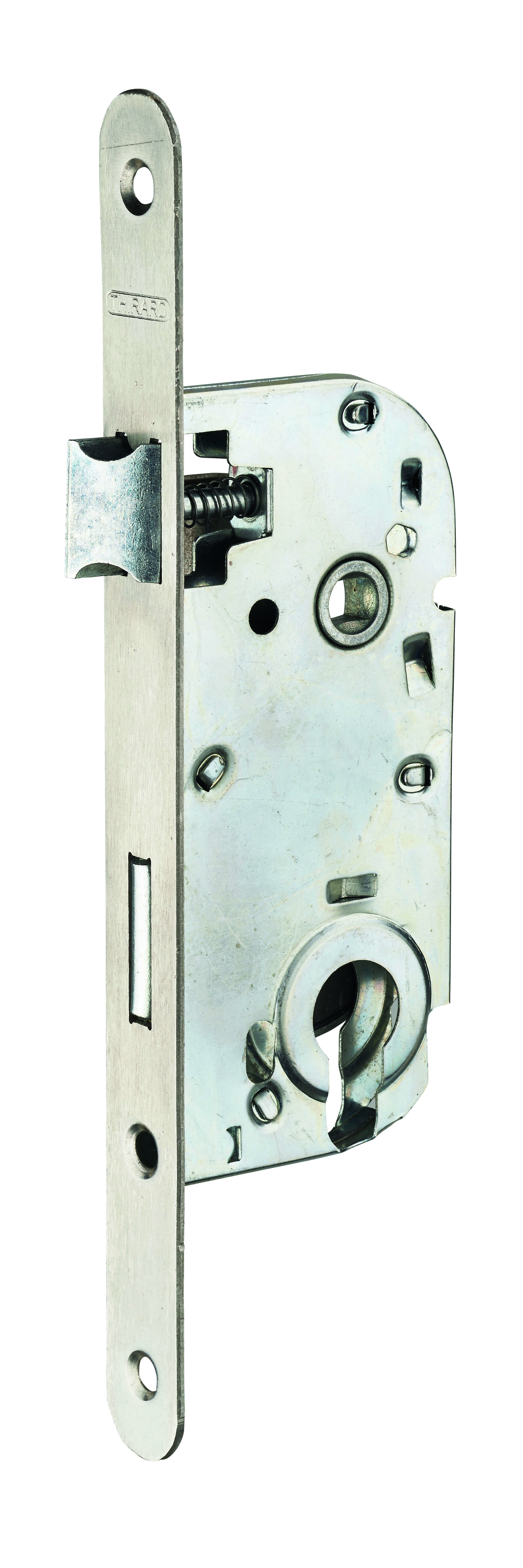 Boîtier serrure axe à 40mm à cylindre BR tétière inox sans gâche (par 50 pièces non décolisable)