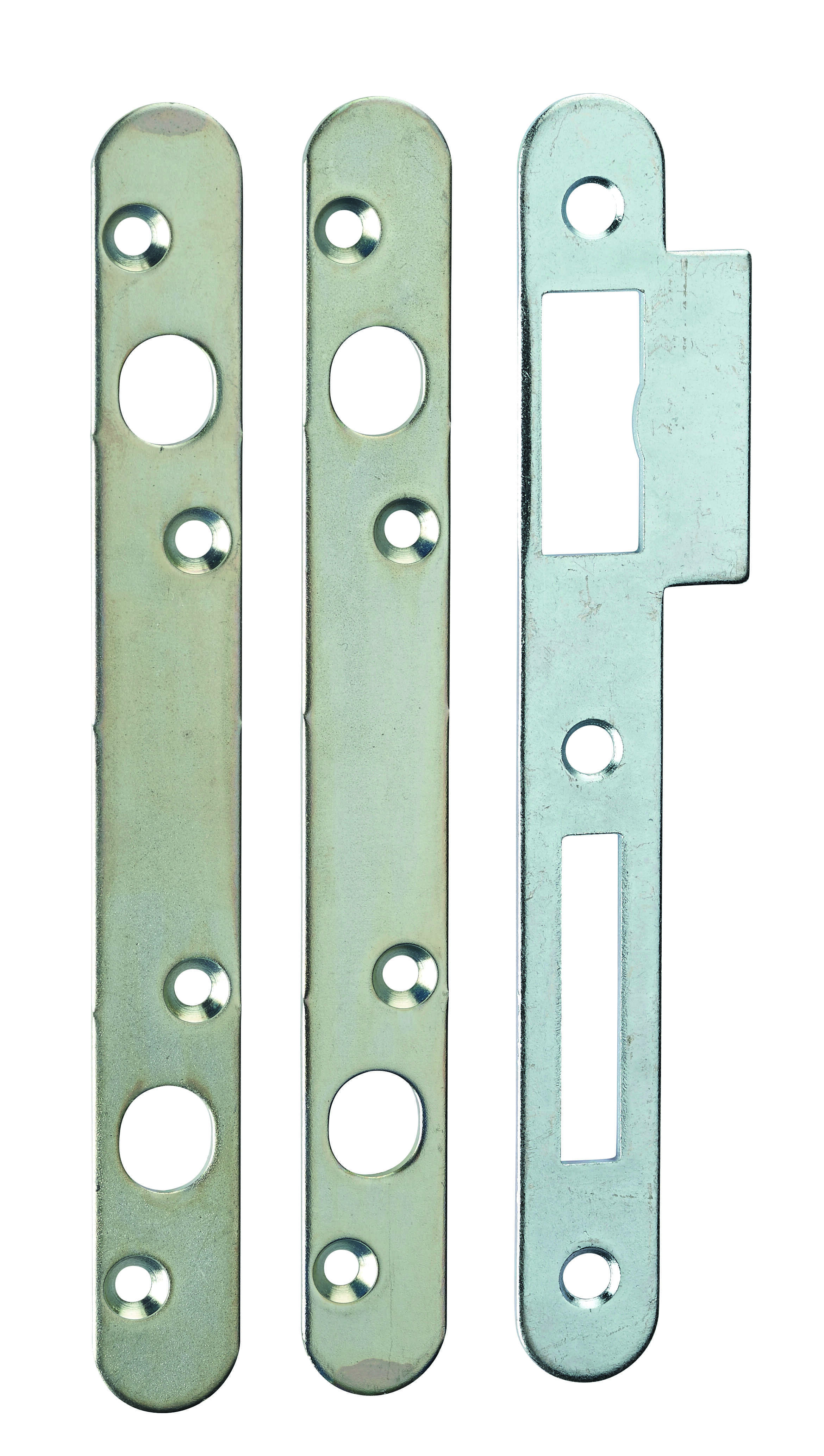 Lot de 3 gâches plates 20mm à bouts ronds, pour double pênes ronds - THIRARD