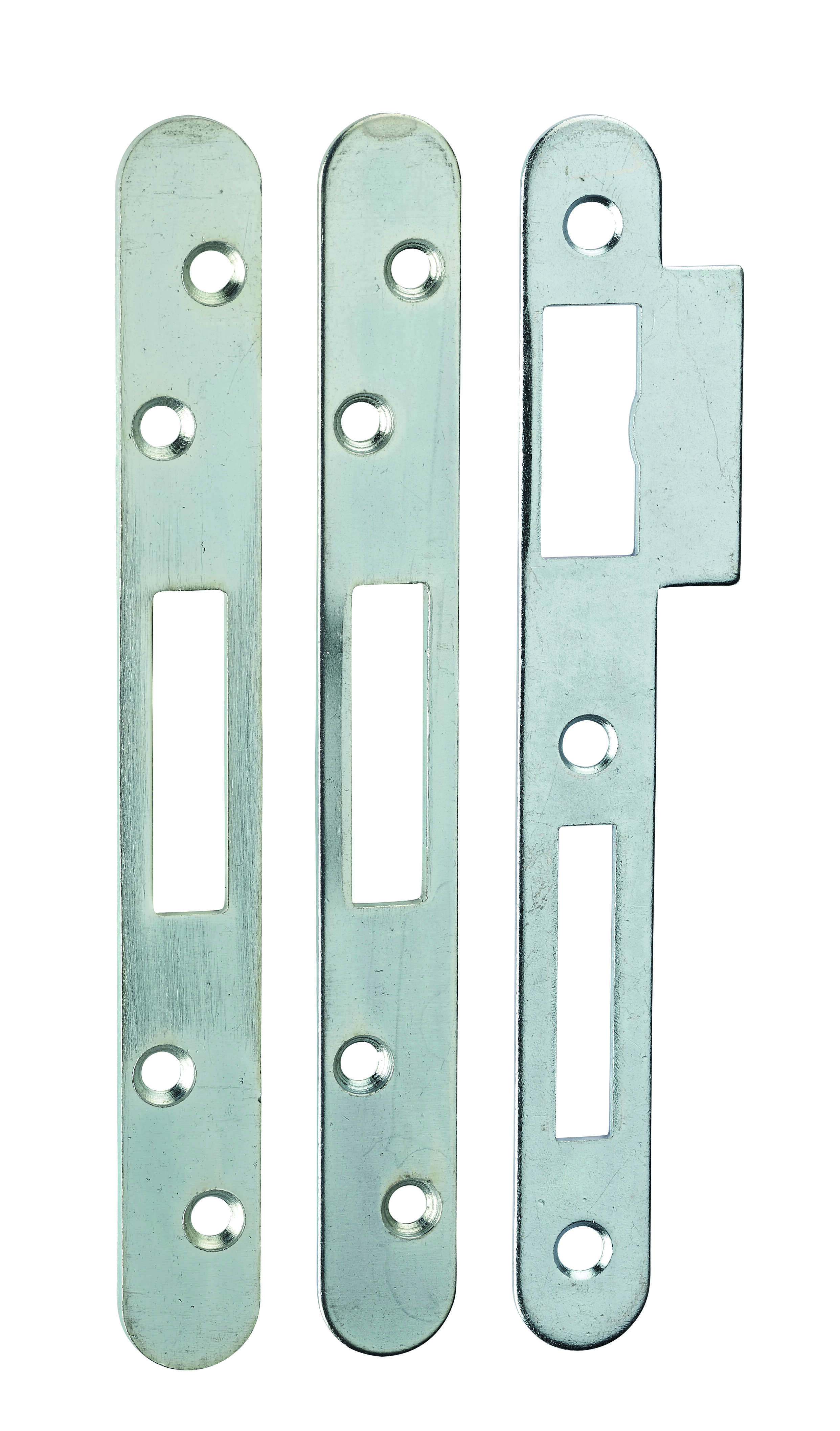 Lot de 3 gâches plates 20mm à bouts ronds, pour pênes rectangulaires - THIRARD