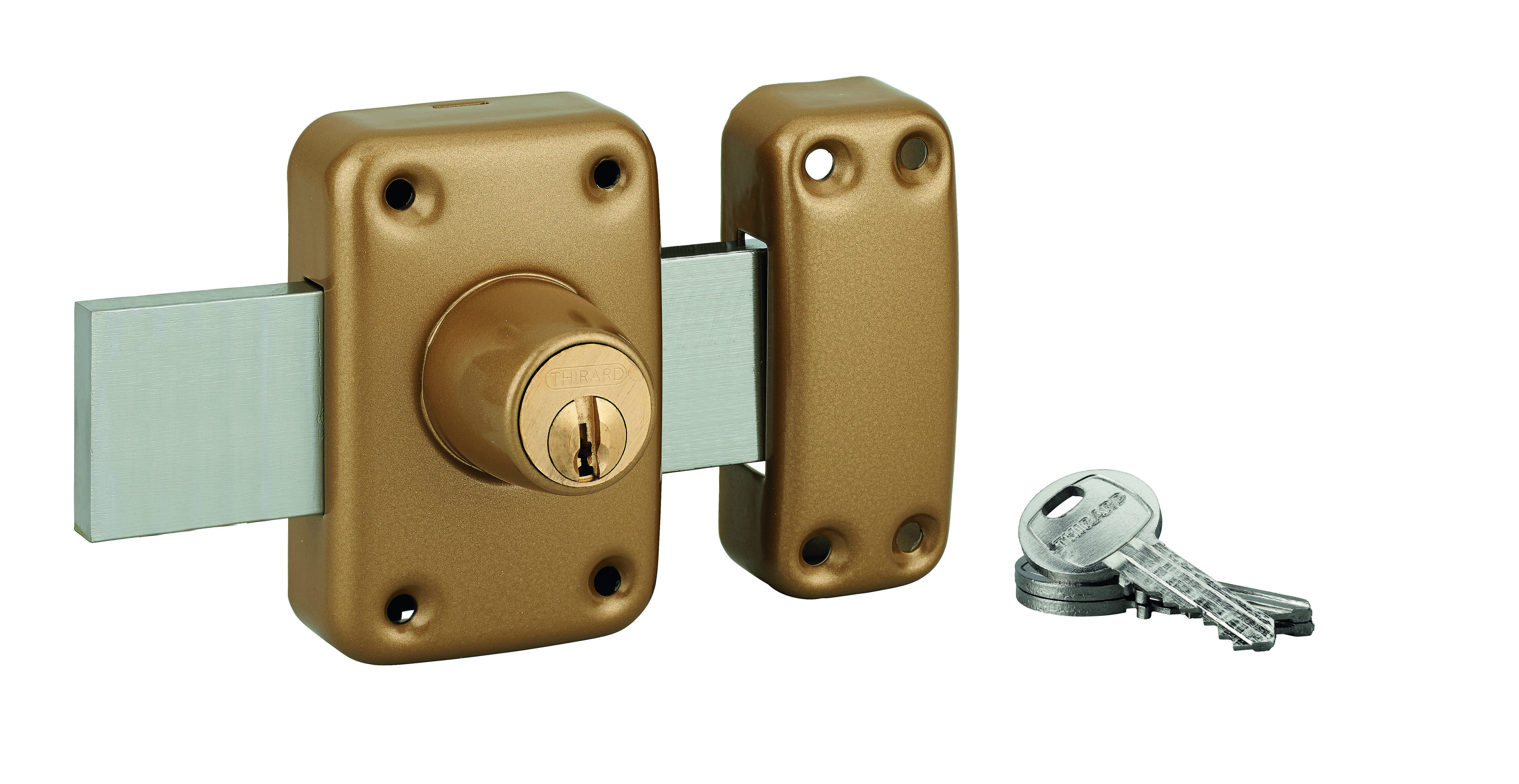 Verrou à double cylindre Capital, 30mm, pêne longueur 160mm, 3 clés - THIRARD