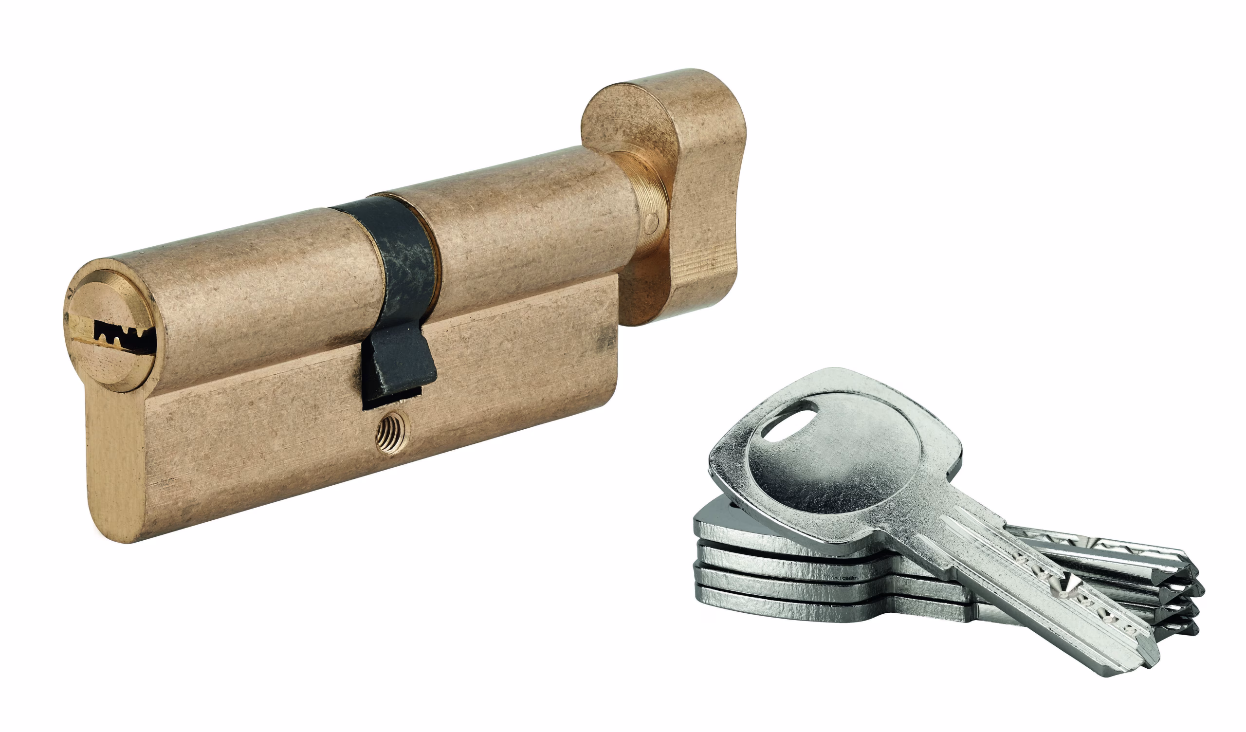 CARTOUCHE DE SERRURE AVEC BOUTON 5G G40x40 MM LAITON 5 CLÉS PERÇÉES | SP - boîte carton