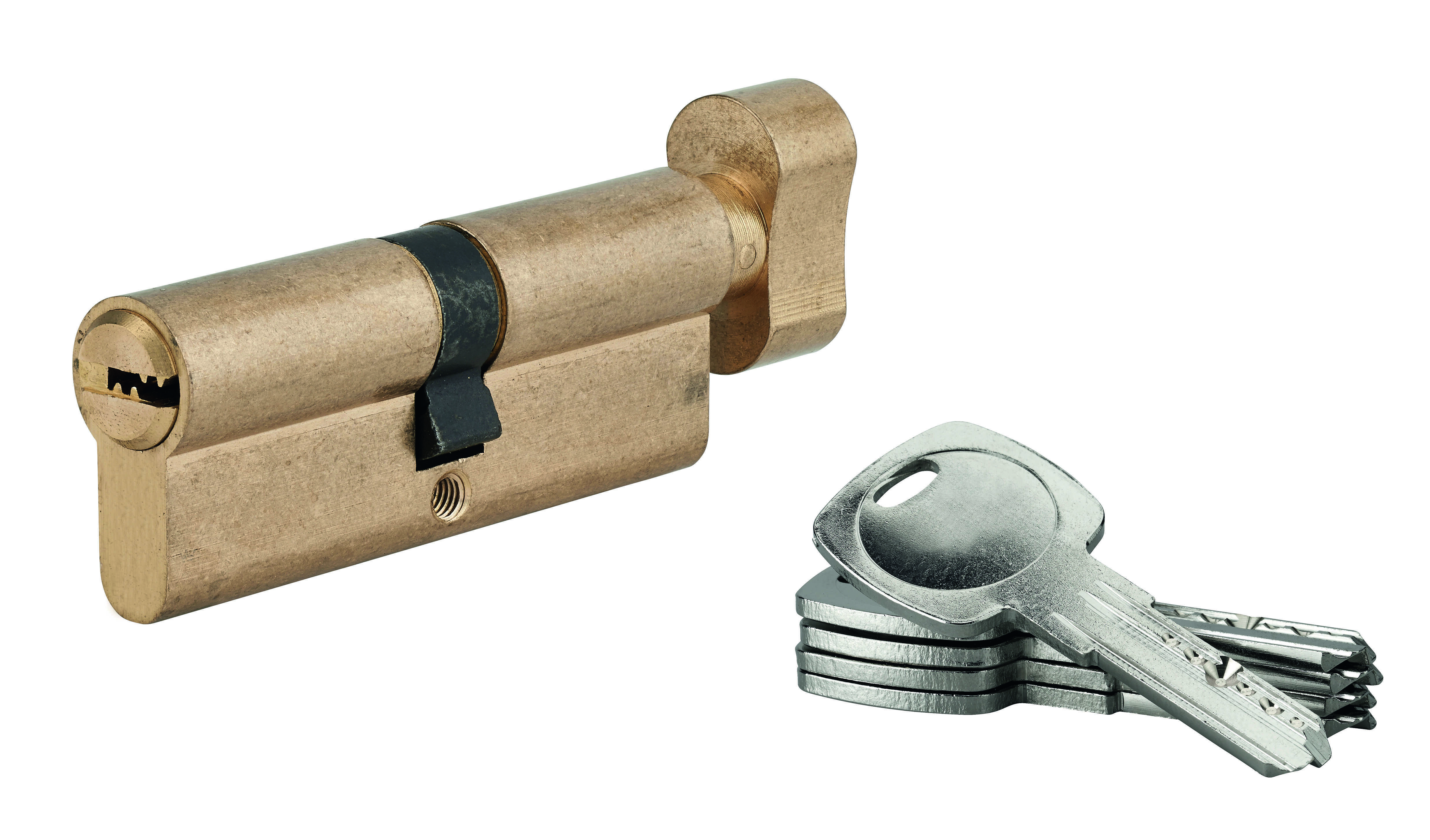 CARTOUCHE DE SERRURE AVEC BOUTON 5G G40x40 MM LAITON 5 CLÉS PERÇÉES | SP - boîte carton