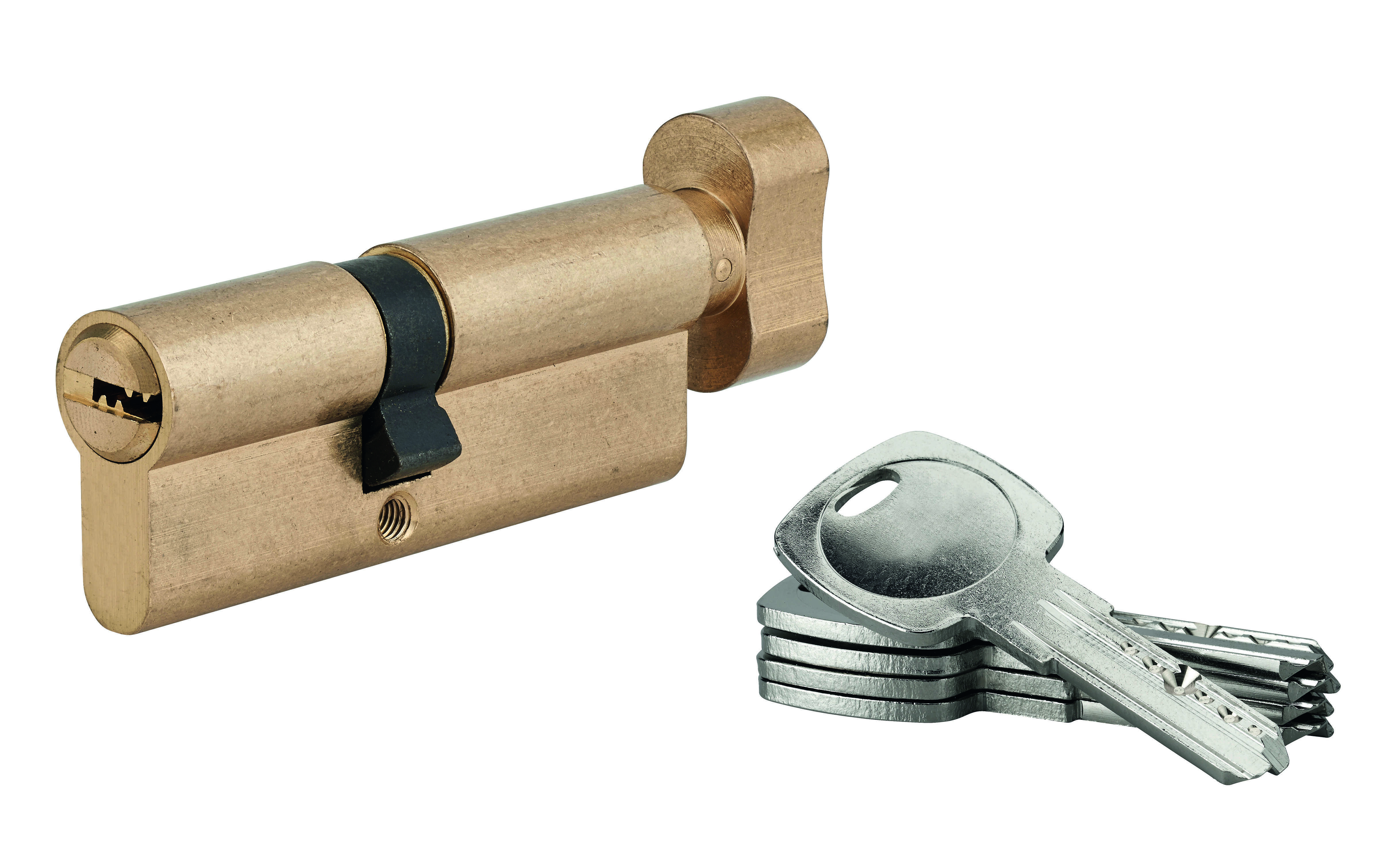 CARTOUCHE DE SERRURE AVEC BOUTON 5G G45x35 MM LAITON 5 CLÉS PERCÉES | SP -boîte carton