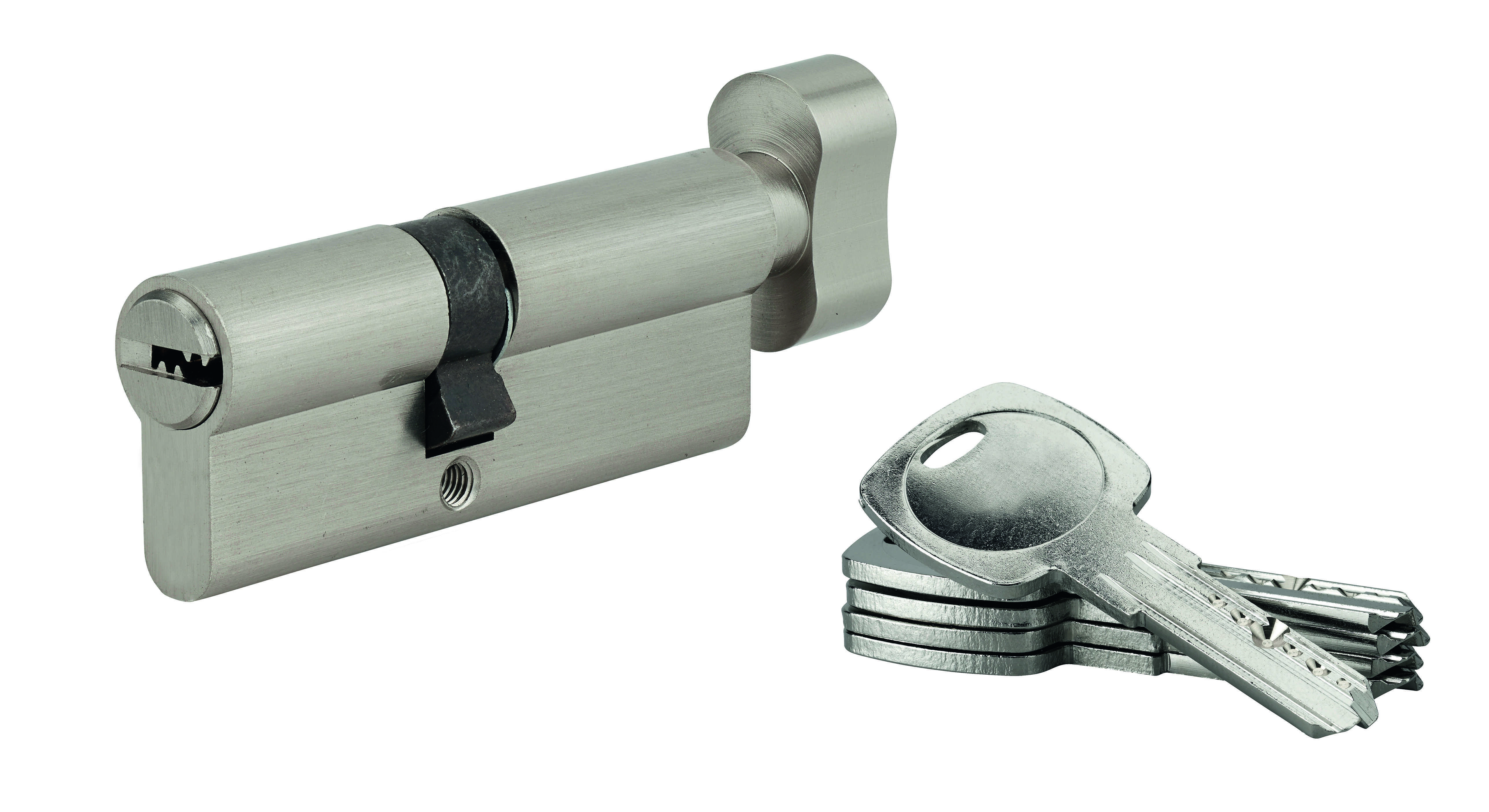 CYLINDRE DE SERRURE AVEC BOUTON 45x35mm NICKELE CYLINDRE DE PORTE THIRARD