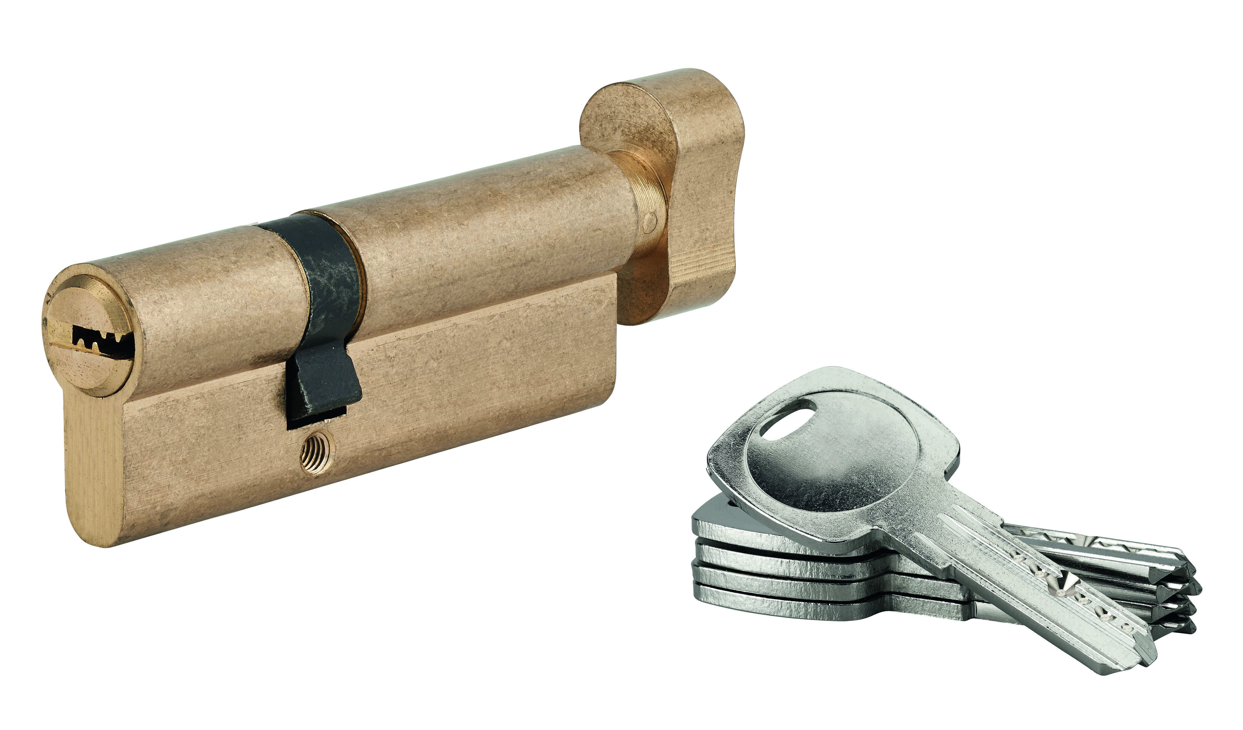 INSERT DE SERRURE AVEC BOUTON 5G G50x30 MM LAITON 5 CLÉS PERÇUES | SP -boîte carton