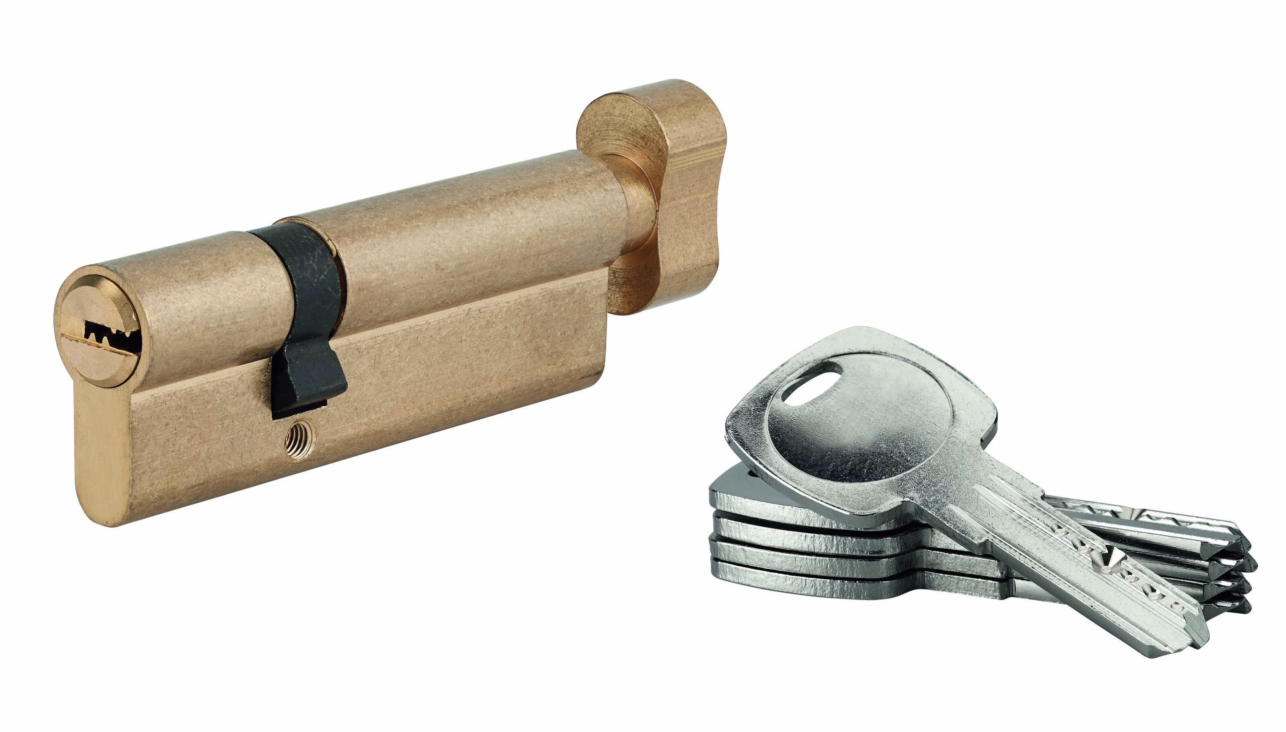 INSERT DE SERRURE AVEC BOUTON 5G G60x30 MM LAITON 5 CLÉS PERCÉES | SP - boîte carton