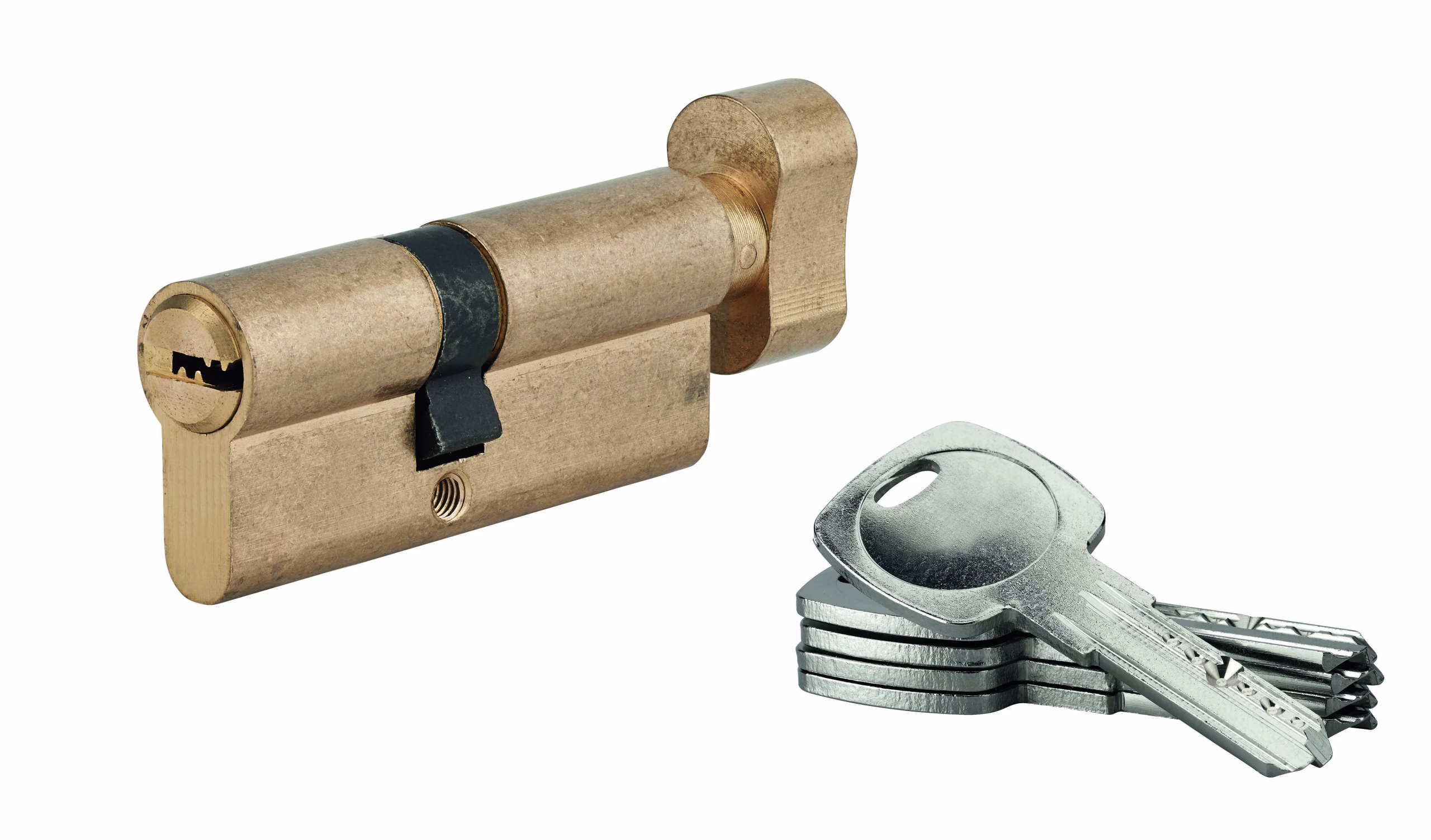 INSERT DE SERRURE AVEC BOUTON 5G G40x30 MM LAITON 5 CLÉS PERCÉES | SP -petite boîte