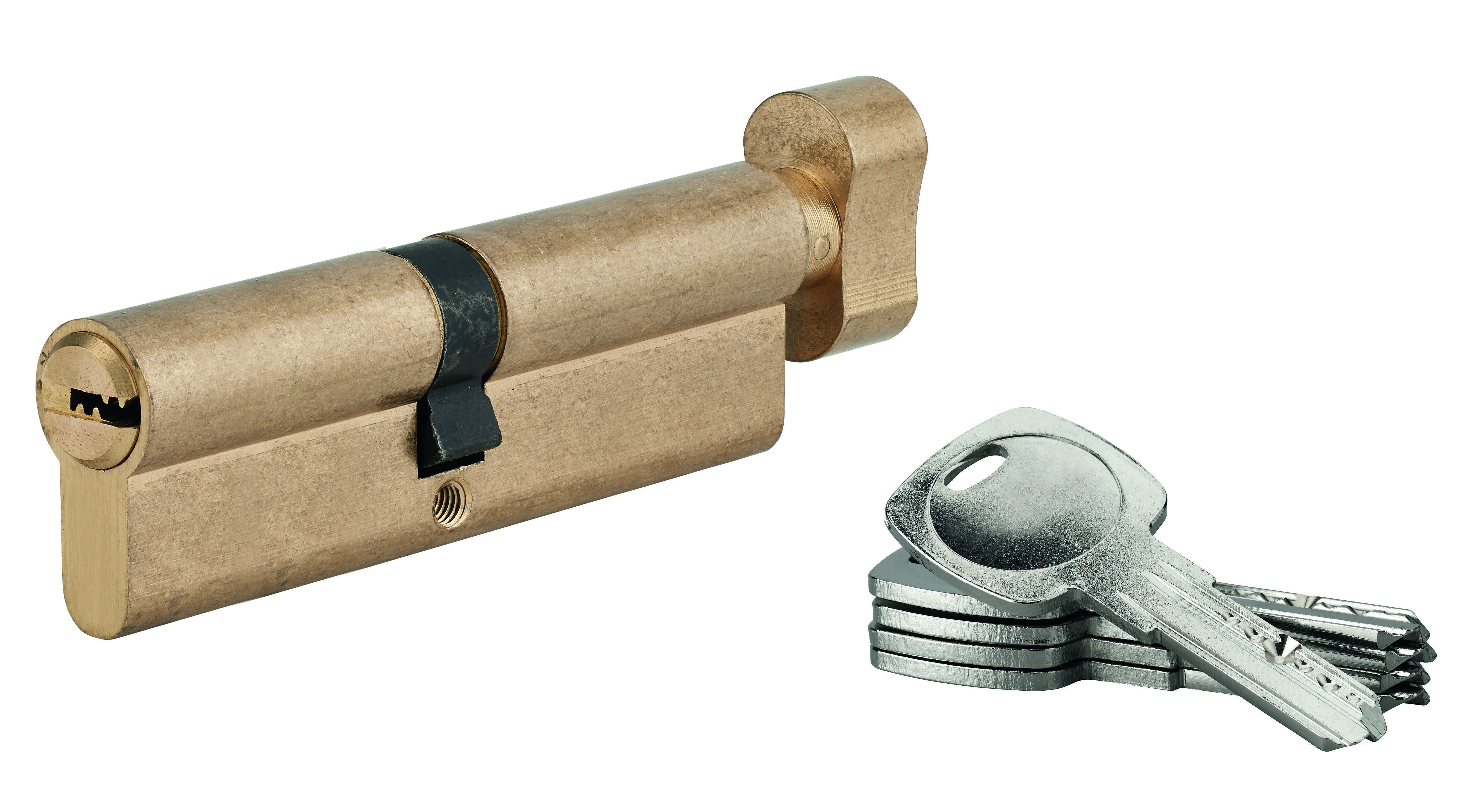 INSERT DE SERRURE AVEC BOUTON 5G G50x45 MM LAITON 5 CLÉS PERCÉES | SP - boîte carton