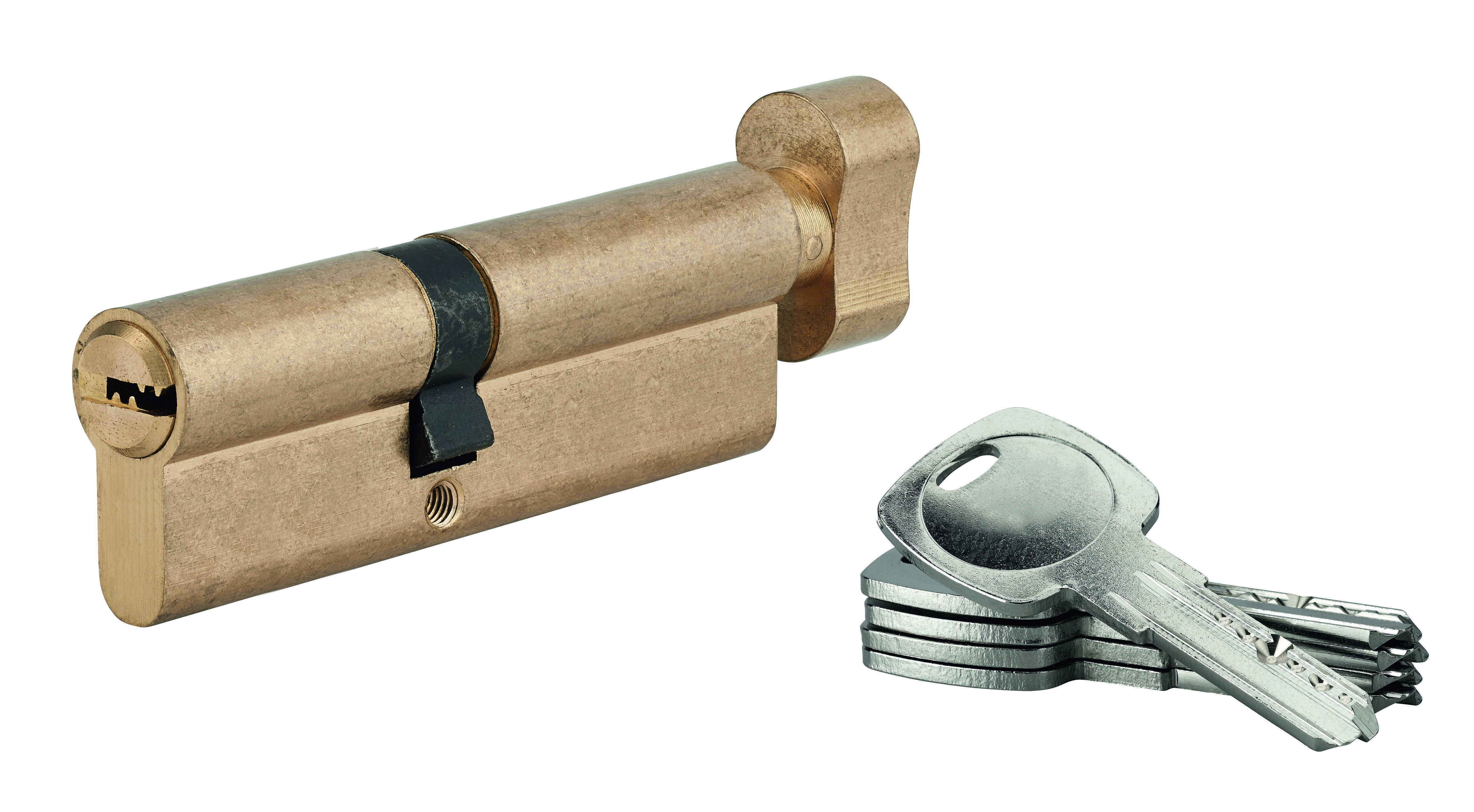 INSERT DE SERRURE AVEC BOUTON 5G G45x50 MM LAITON 5 CLÉS PERCÉES | SP -petite boîte