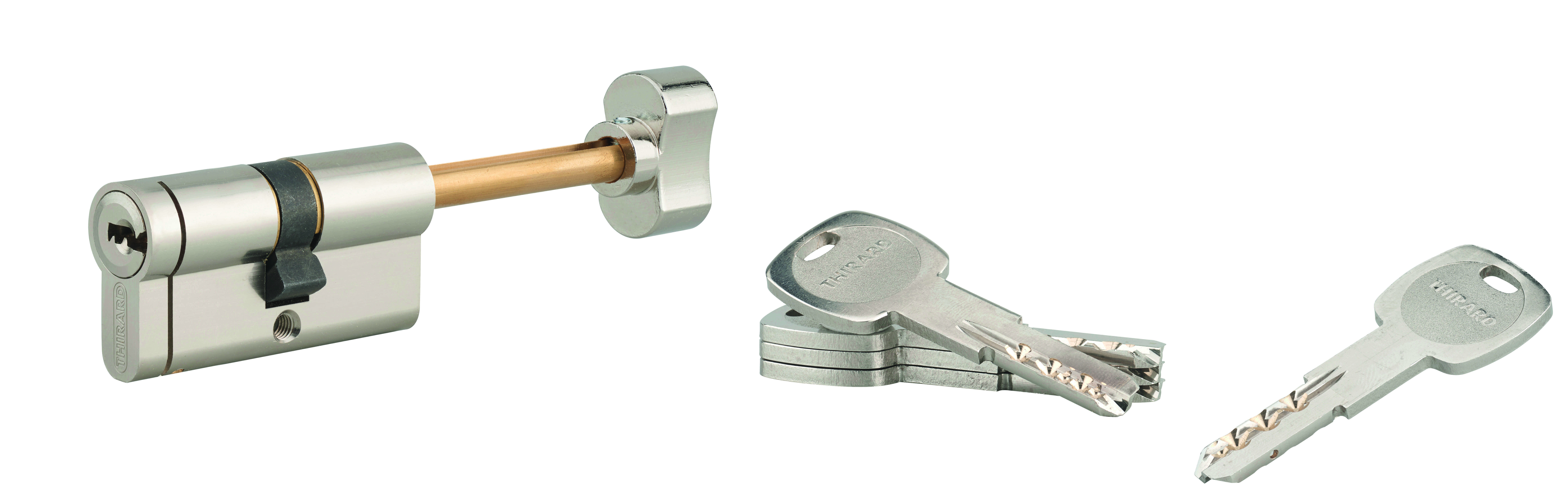 Cylindre TRANSIT 1 30BT x 30 mm nickelé 4 clés + 1 clé chantier
