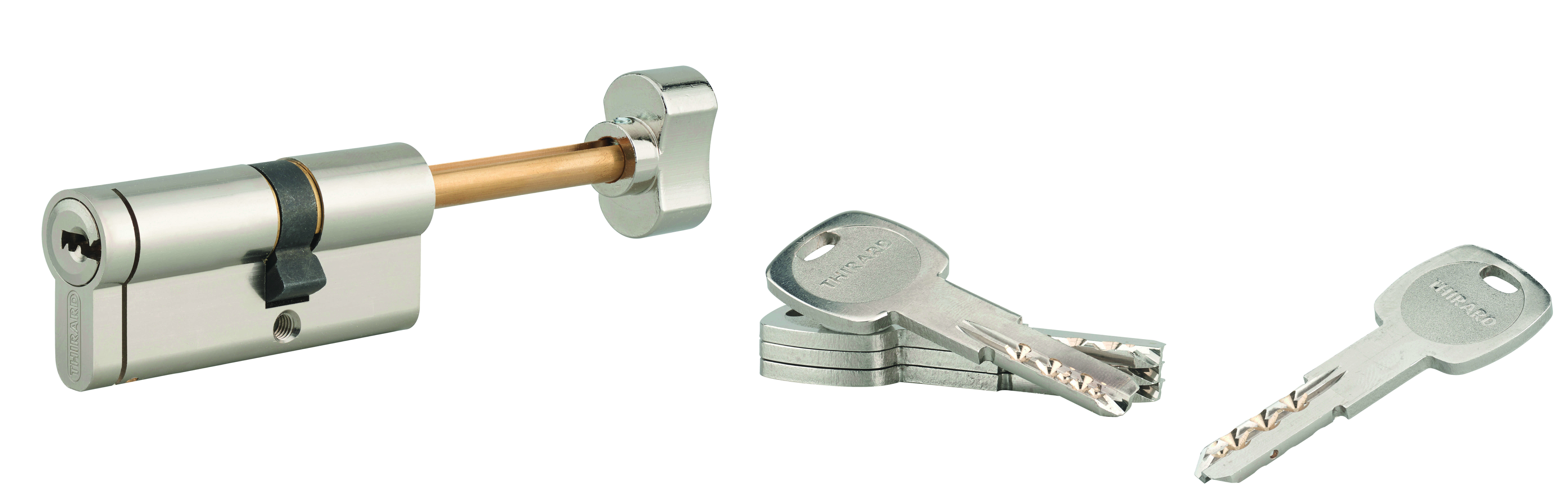 Cylindre TRANSIT 1 30BT x 40 mm nickelé 4 clés + 1 clé chantier