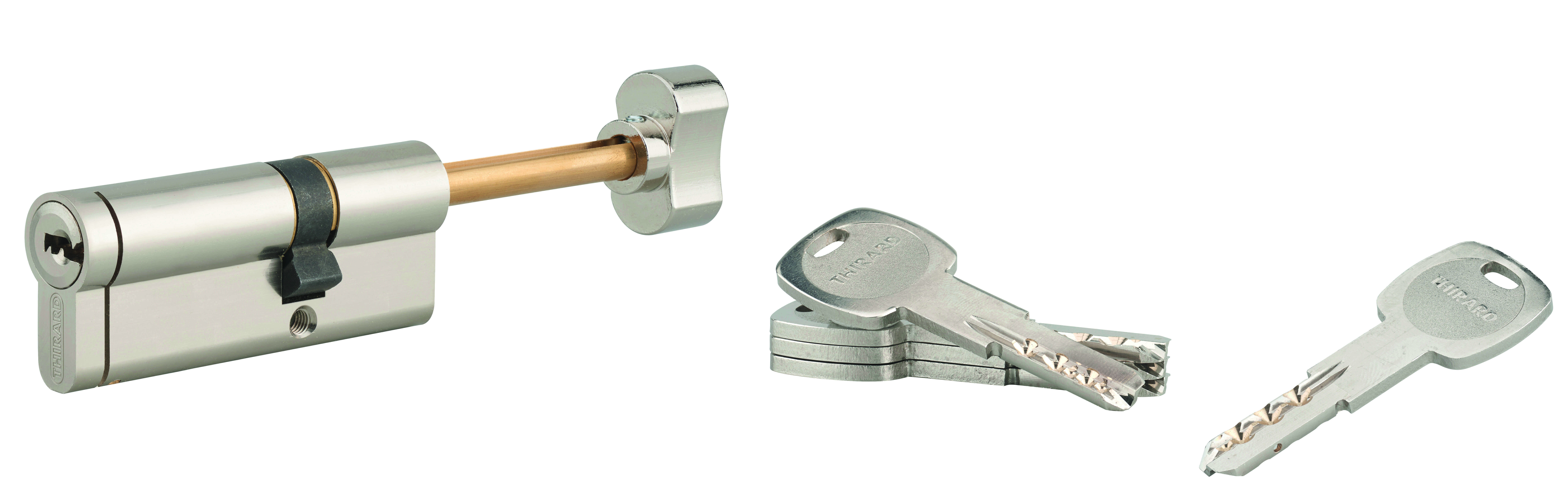 Cylindre TRANSIT 1 30BT x 50 mm nickelé 4 clés + 1 clé chantier