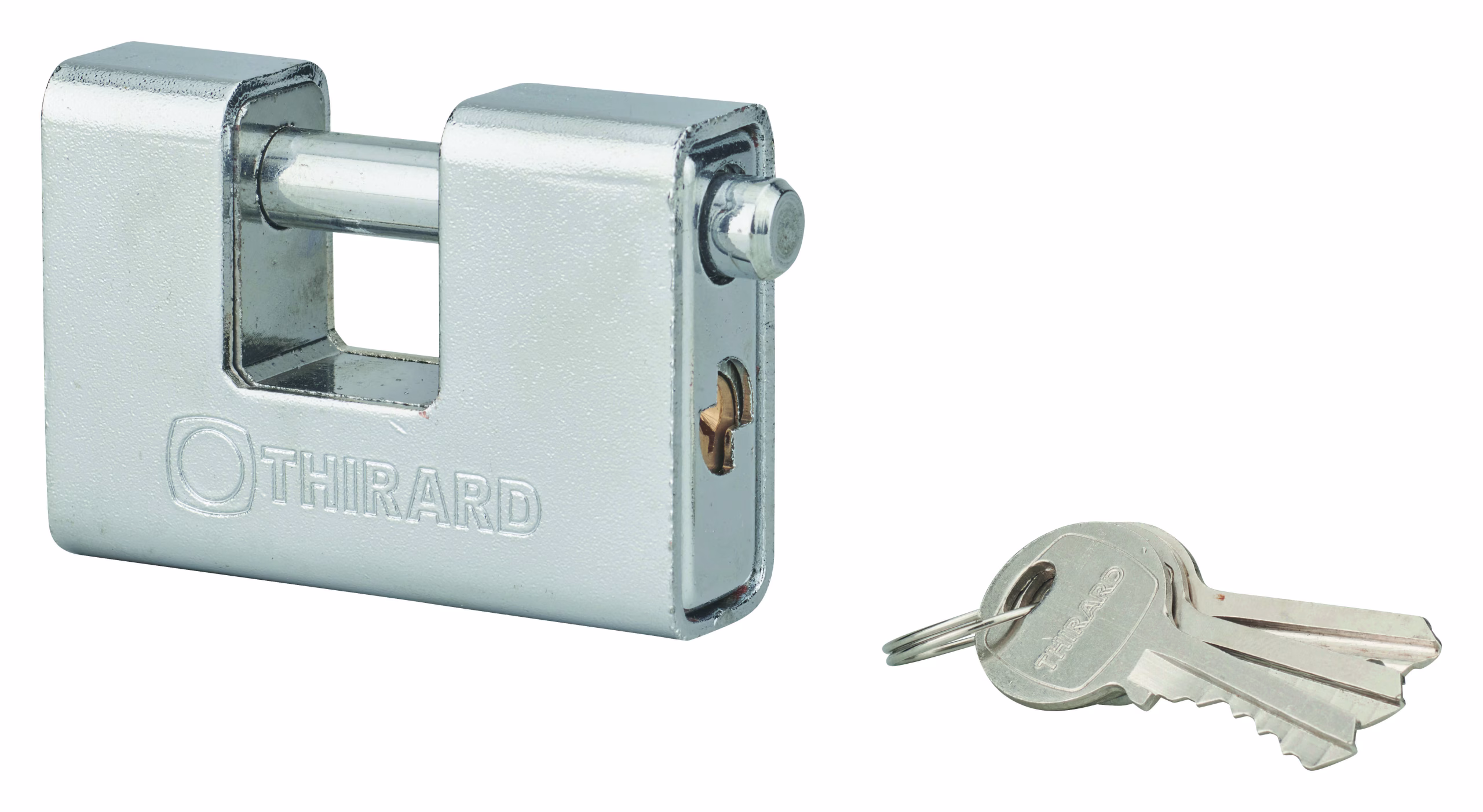 Cadenas à clé Land Blindé UNIKEY (achetez-en plusieurs, ouvrez avec la même clé), 80mm, 3 clés - THIRARD